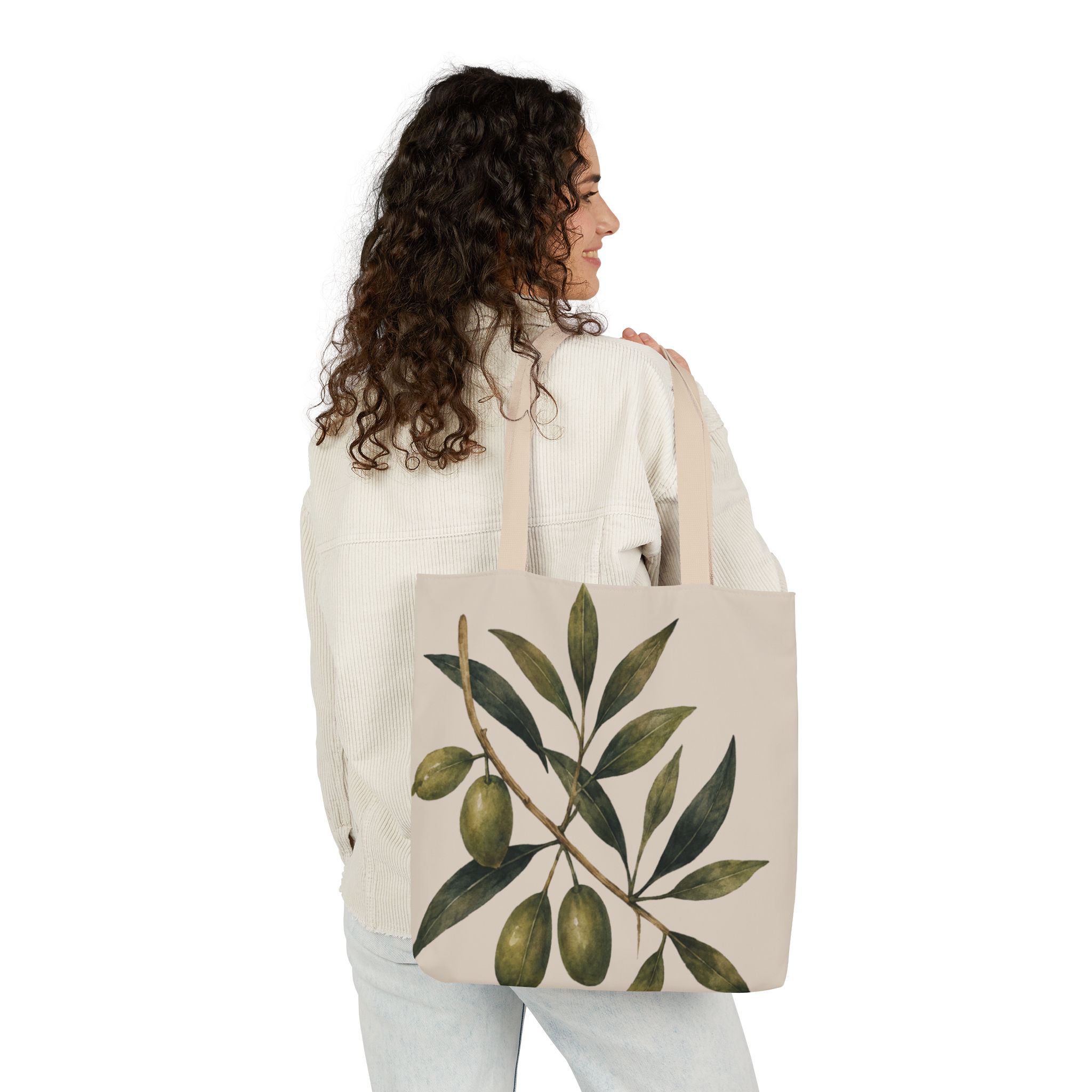 Olive Branch Canvas Tote – Botanical Reusable Beach & Grocery Bag - Image 10