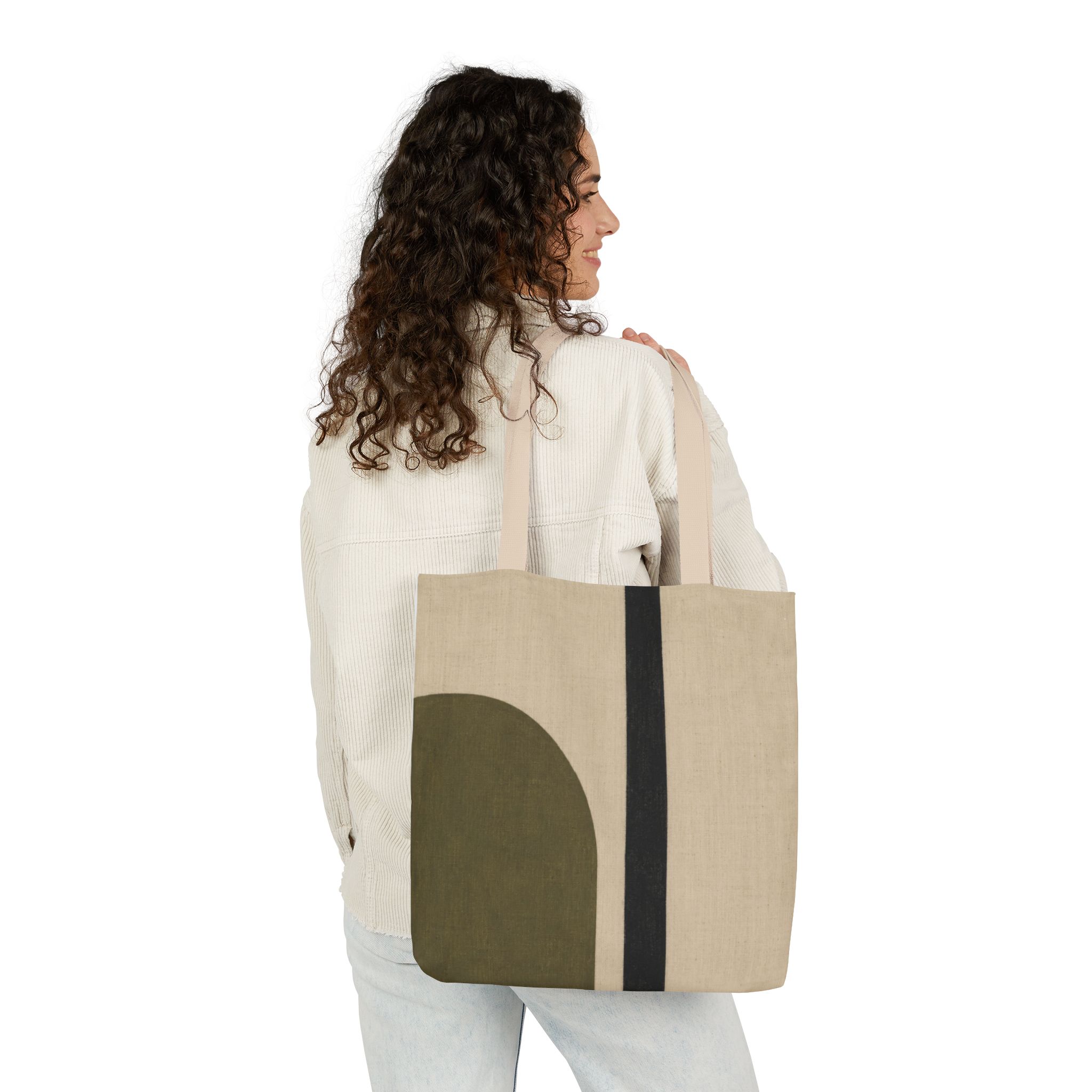 Terra Stripe Minimalist Tote Bag - Modern Geometric Scandinavian Design - Image 10