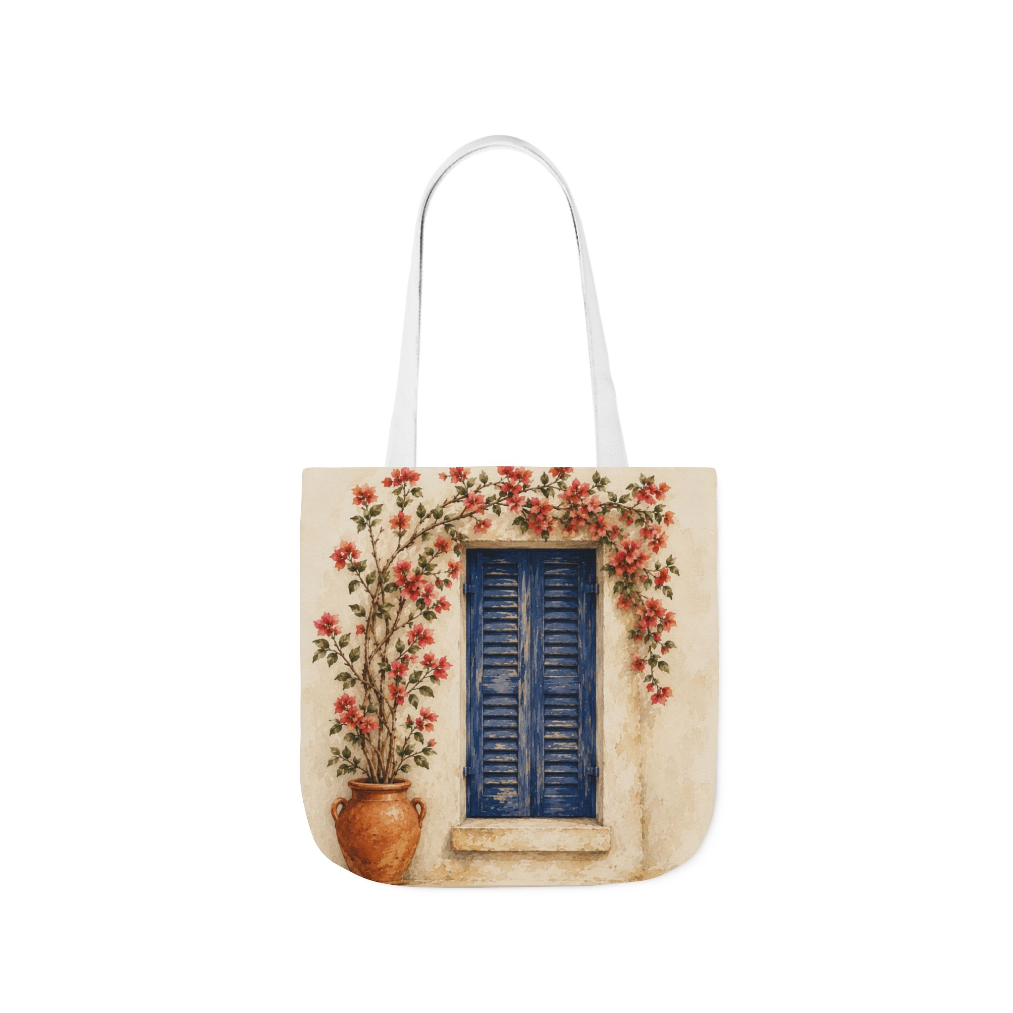 Mediterranean Window Canvas Tote – Coastal Reusable Beach & Grocery Bag - Image 12