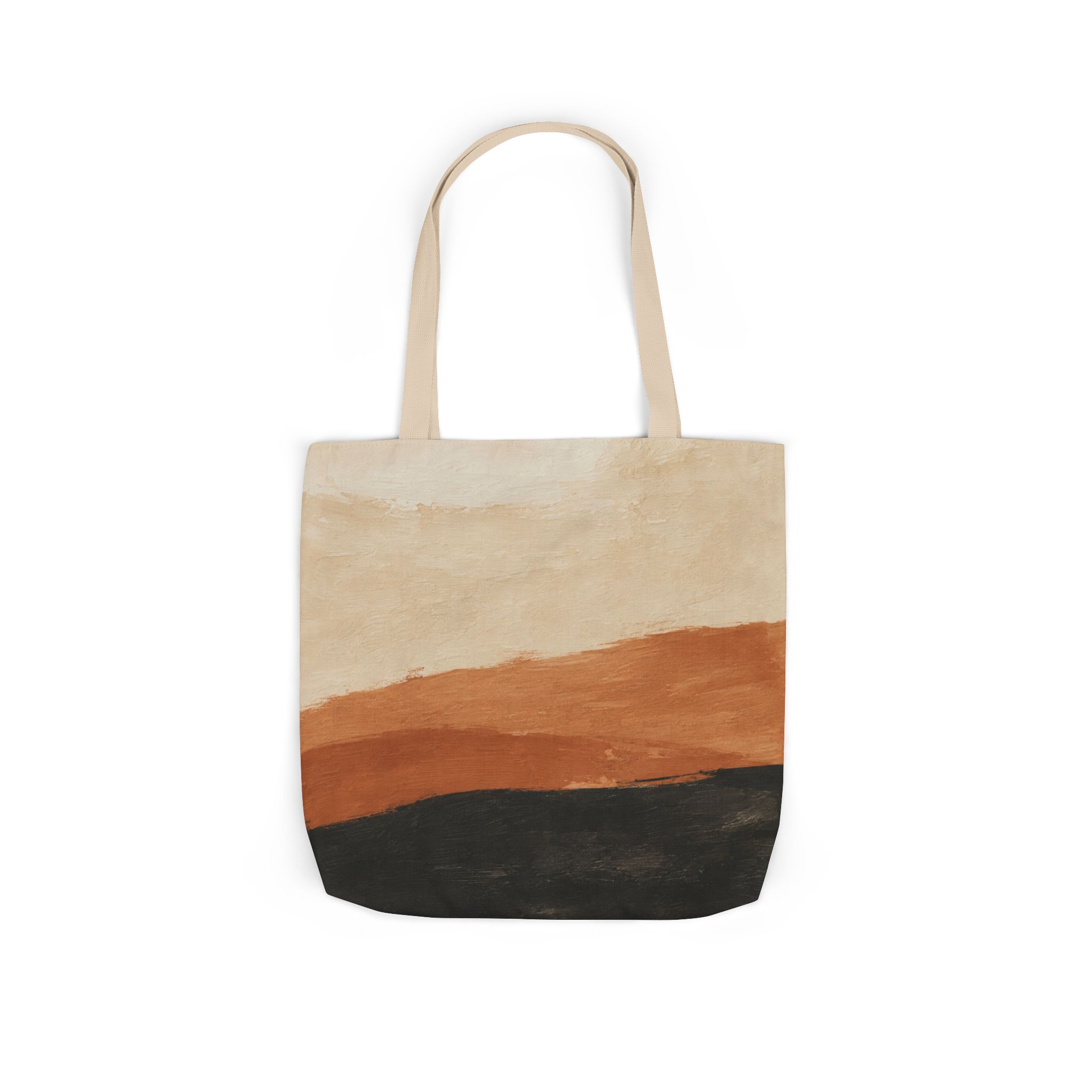 Abstract Desert Horizon Canvas Tote — Rust & Charcoal Art Print - Image 7