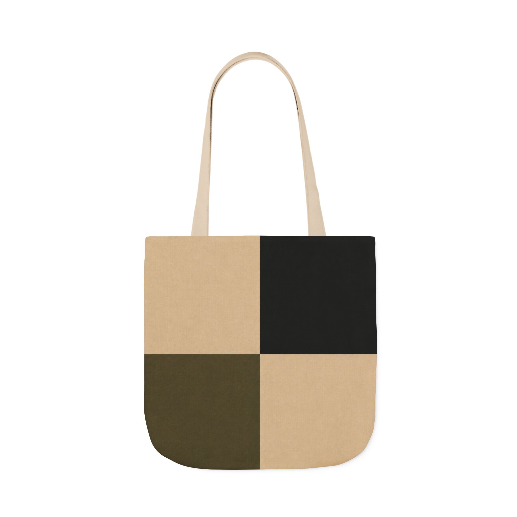 Geometric Grid Canvas Tote Bag - Image 3