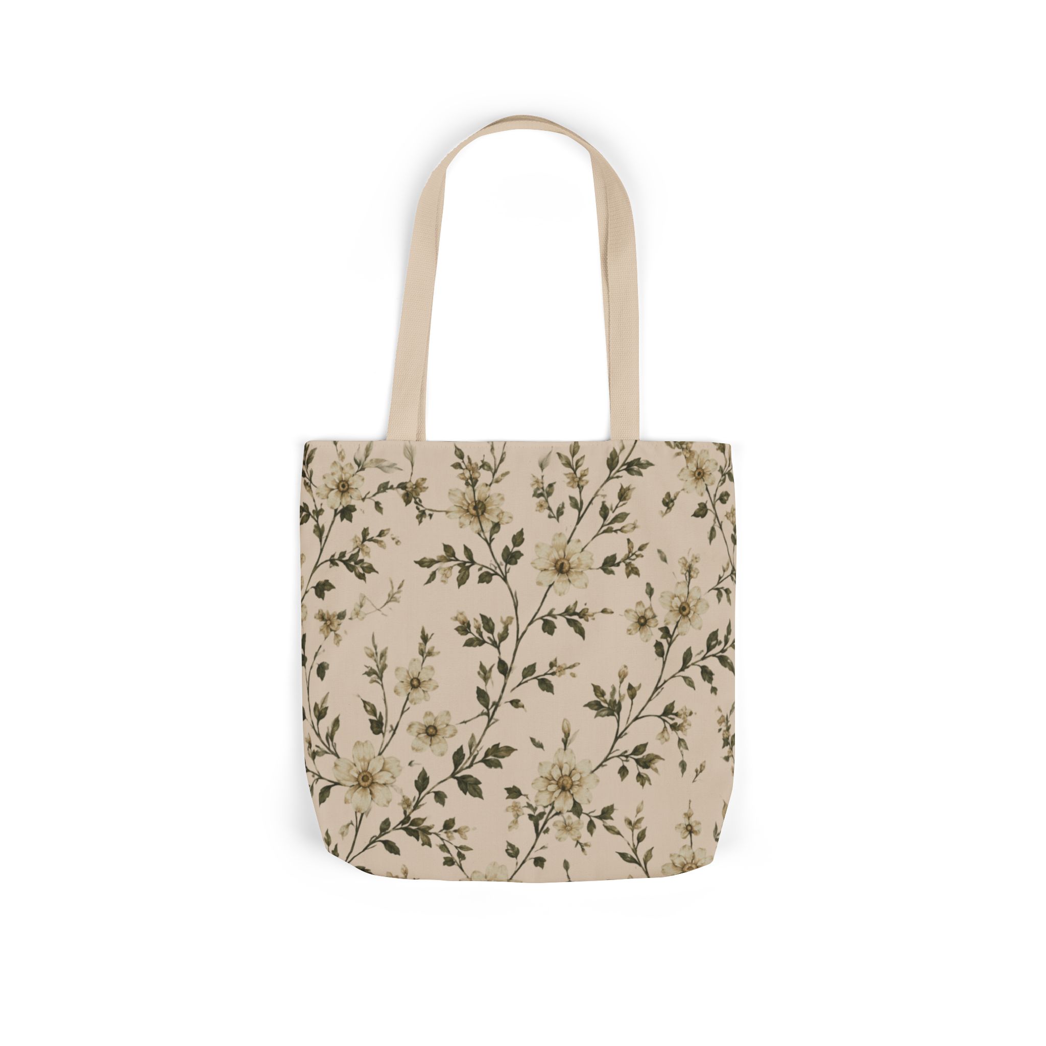 Sage Blossom Floral Tote Bag – Sage Green Botanical Canvas Shopping Bag - Image 4