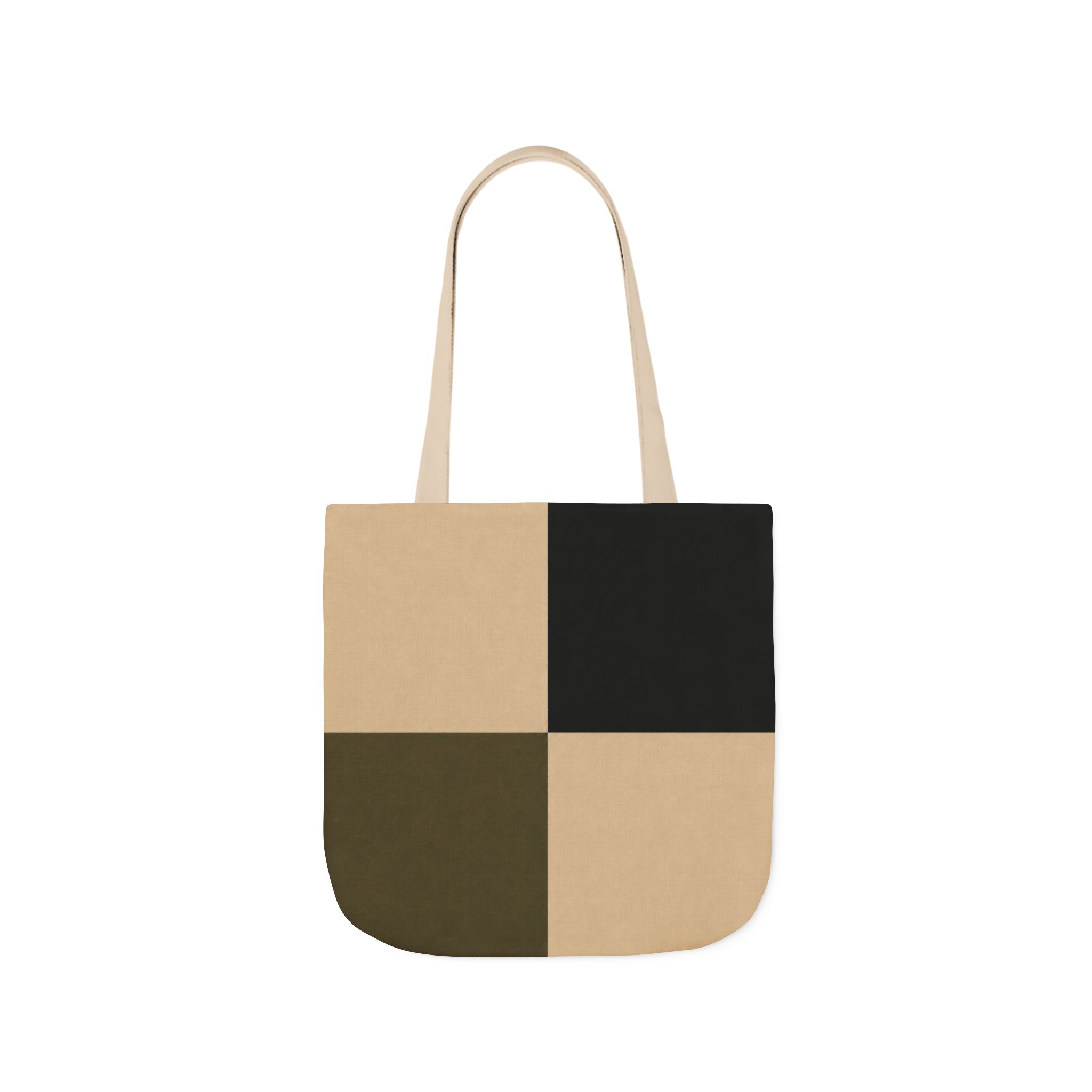 Geometric Grid Canvas Tote Bag