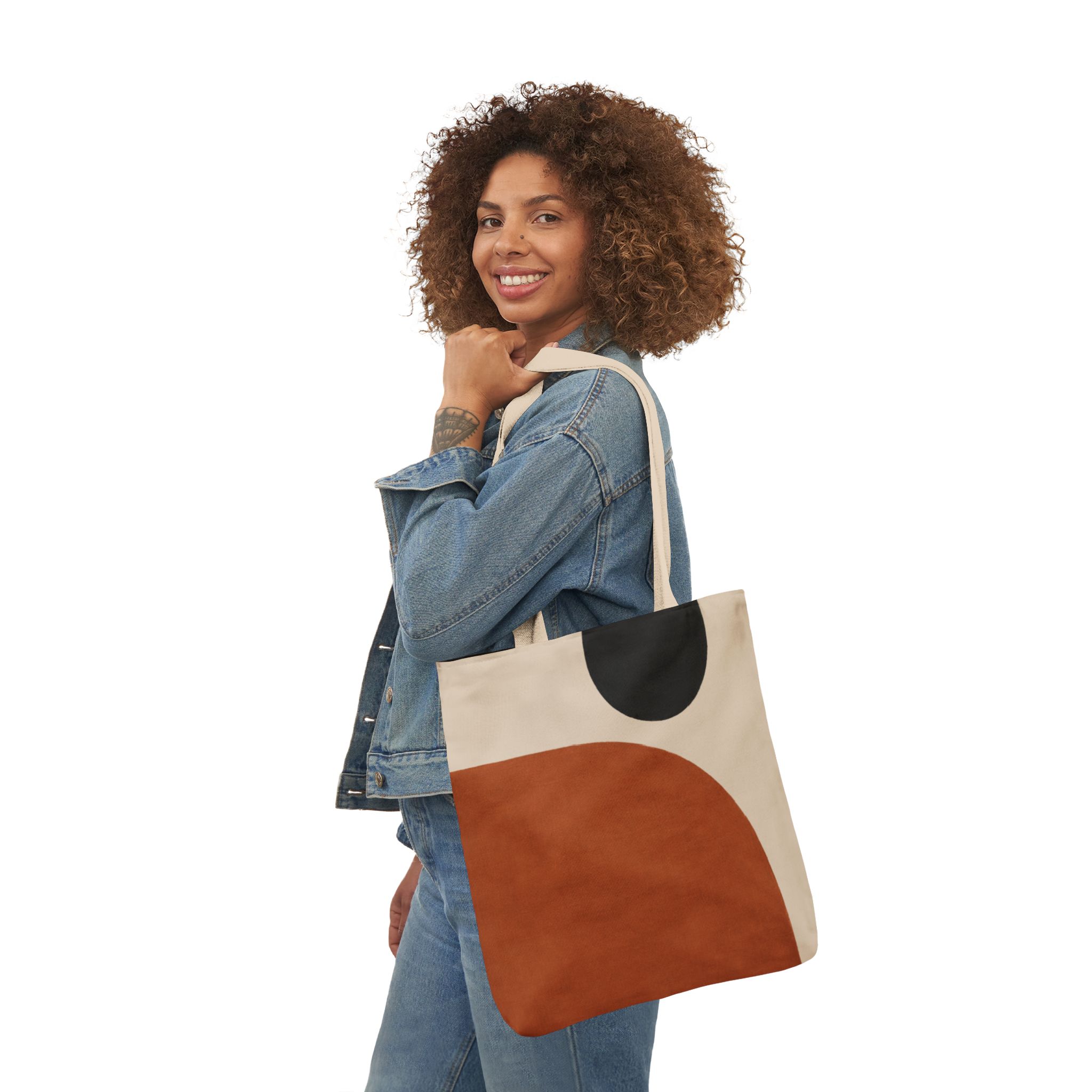 Terra Block Abstract Geometric Tote Bag— Modern Scandinavian Canvas Tote - Image 11