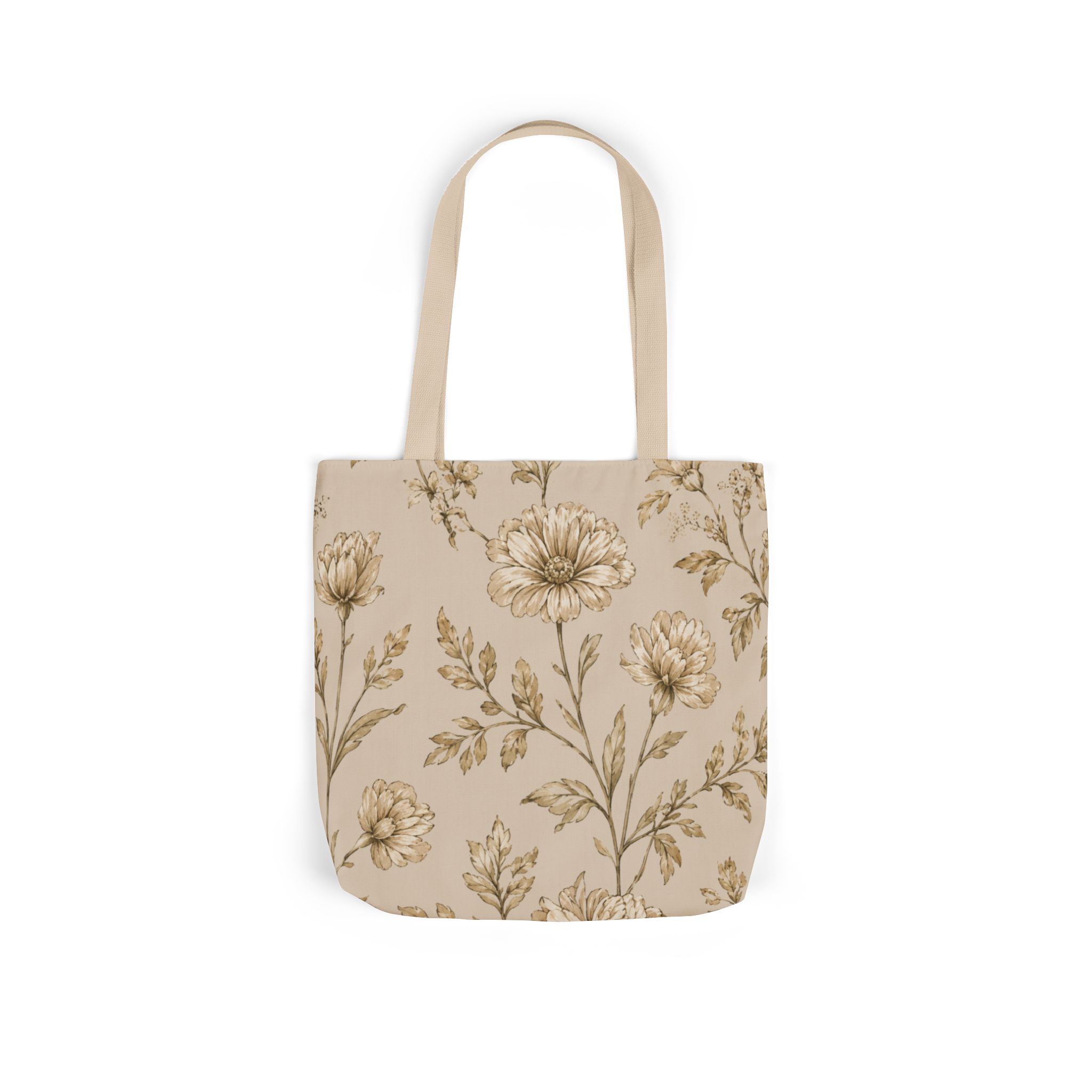 Botanical Toile Floral Tote Bag — Vintage Botanical Canvas Tote - Image 2