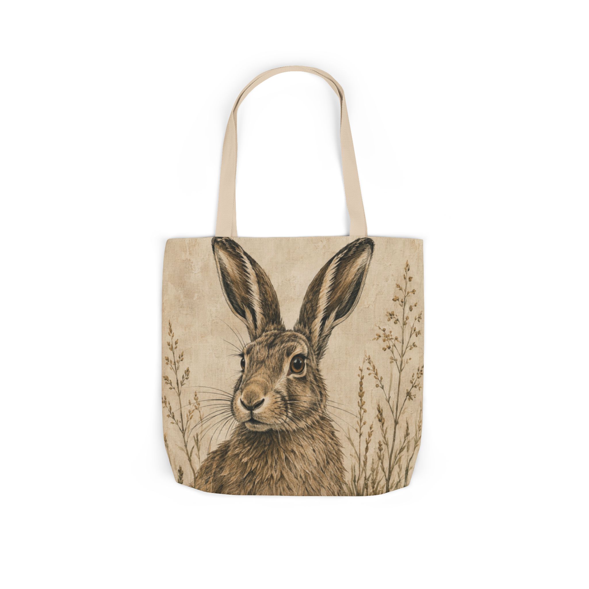 Hare Canvas Tote Bag— Woodland Animal Art Tote | Curious Creatures Collection Product Description - Image 9
