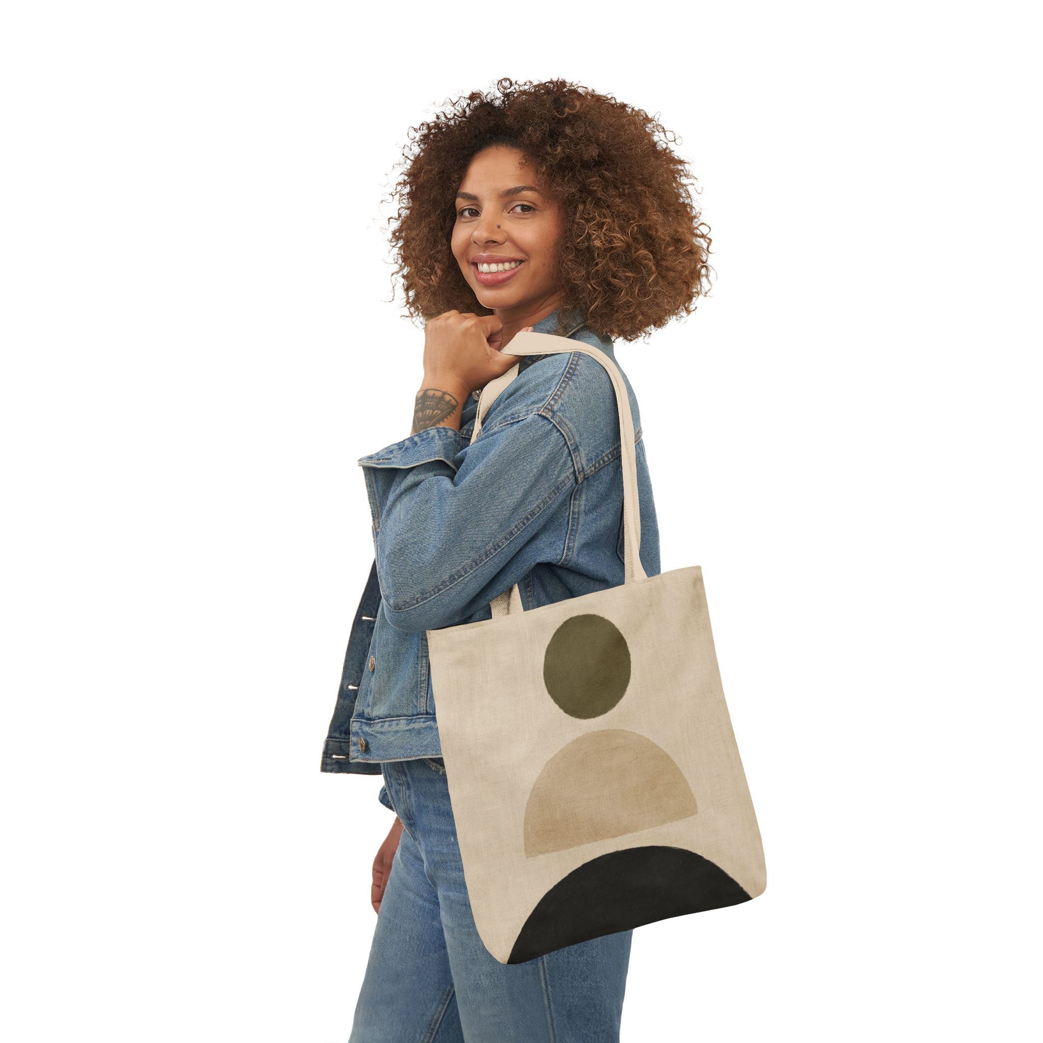 Stacked Abstract Geometric Tote Bag – Scandinavian Minimalist Canvas Tote - Image 5