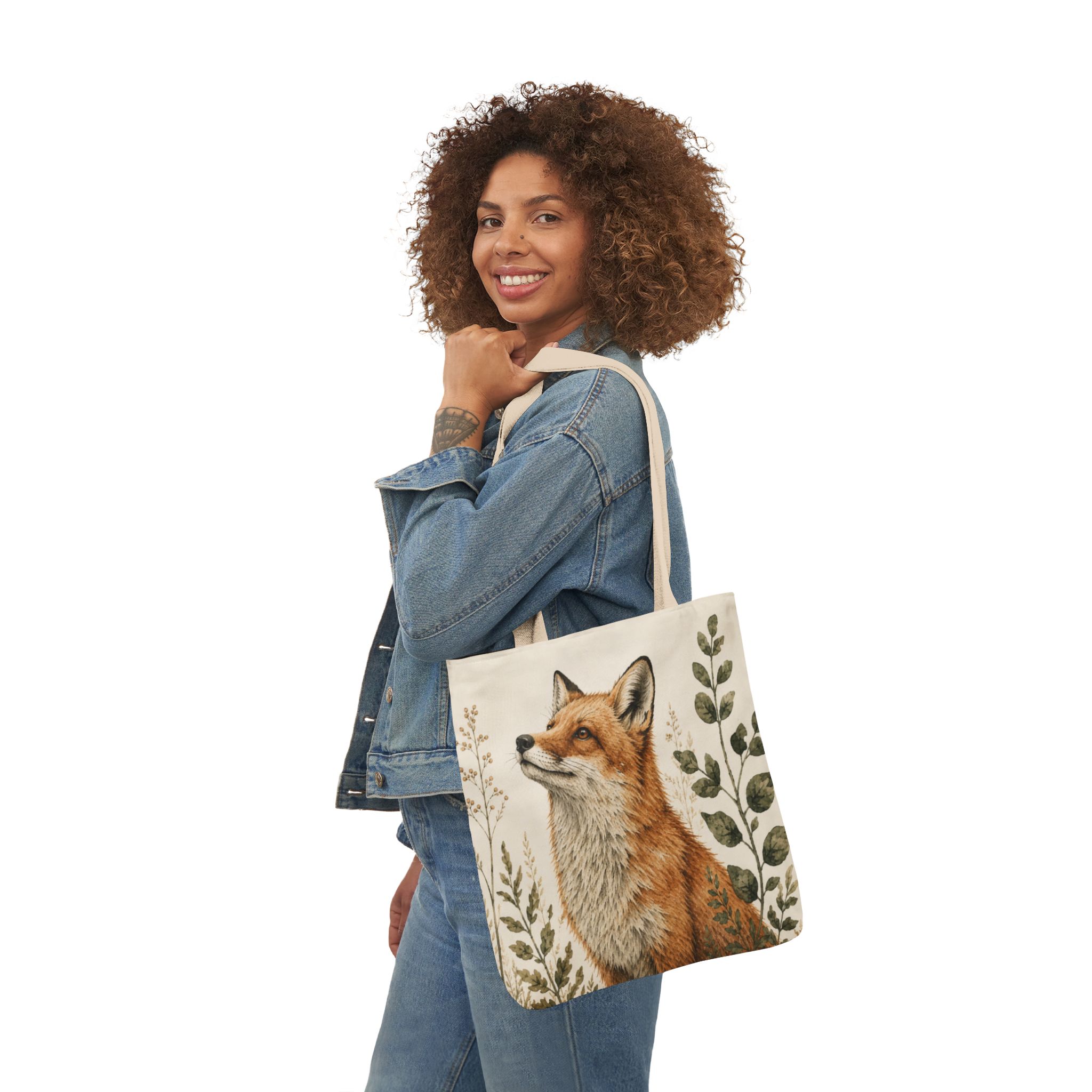 Red Fox Canvas Tote Bag - Woodland Wildlife Art Tote - Image 5