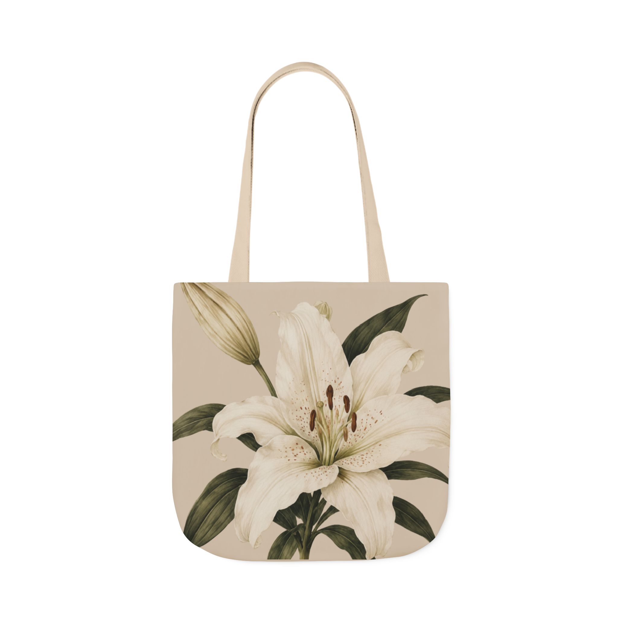 Lily Study Botanical Tote Bag — Elegant White Lily Canvas Tote - Image 6