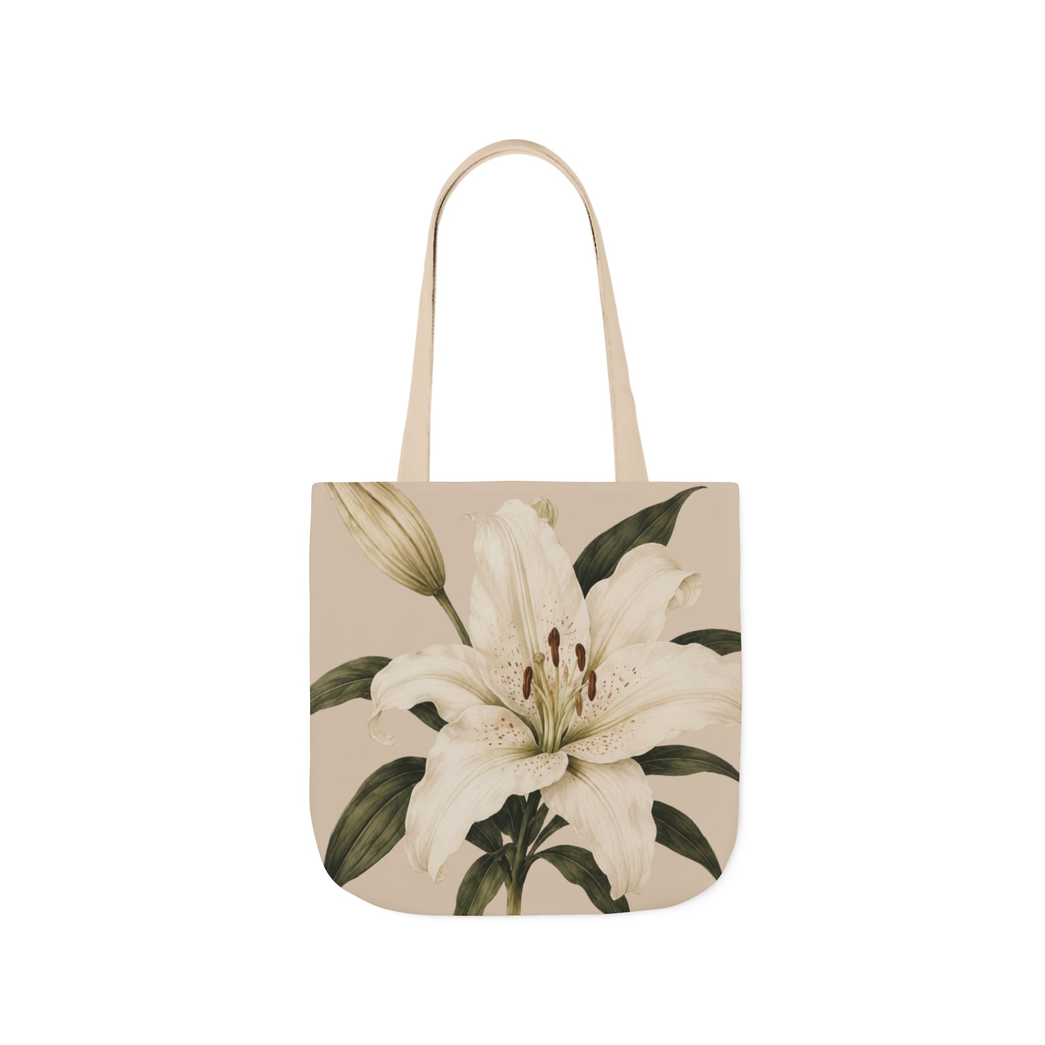 Lily Study Botanical Tote Bag — Elegant White Lily Canvas Tote - Image 3