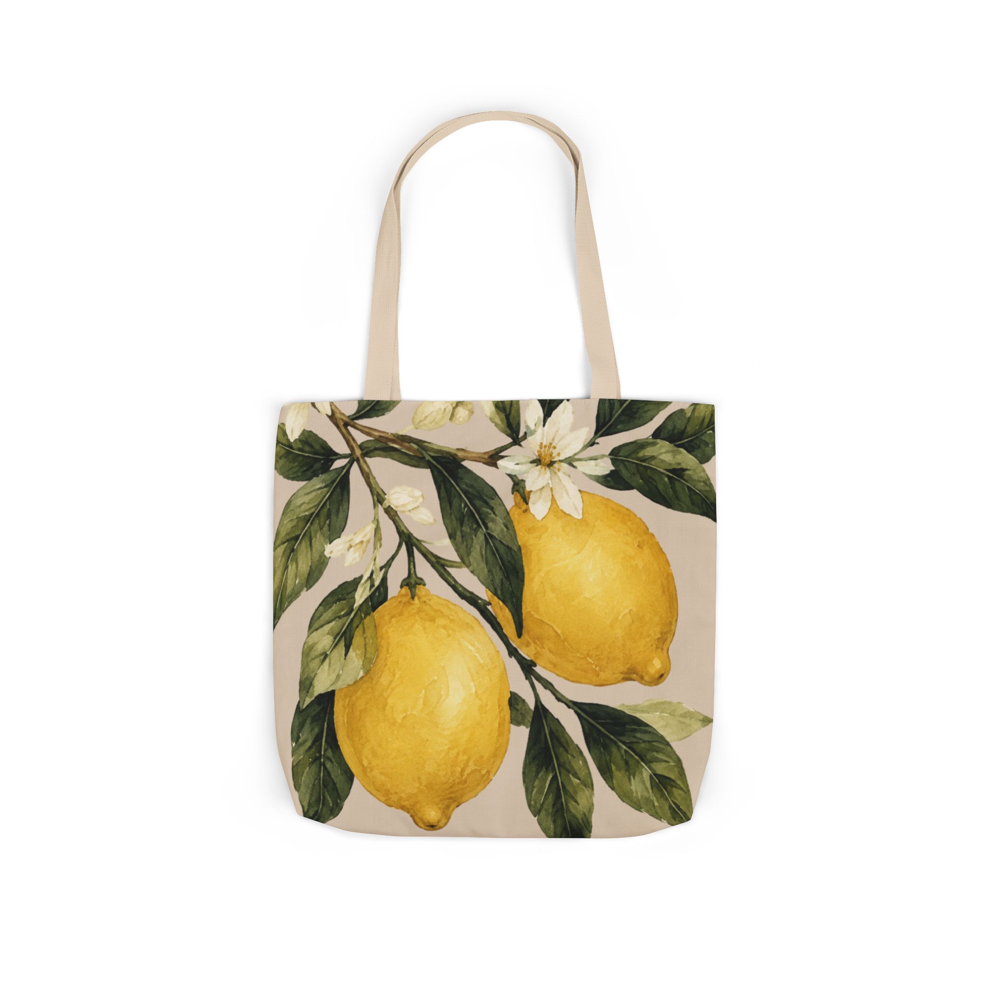 Lemon Canvas Tote Bag – Mediterranean Botanical Shopping Bag - Image 7