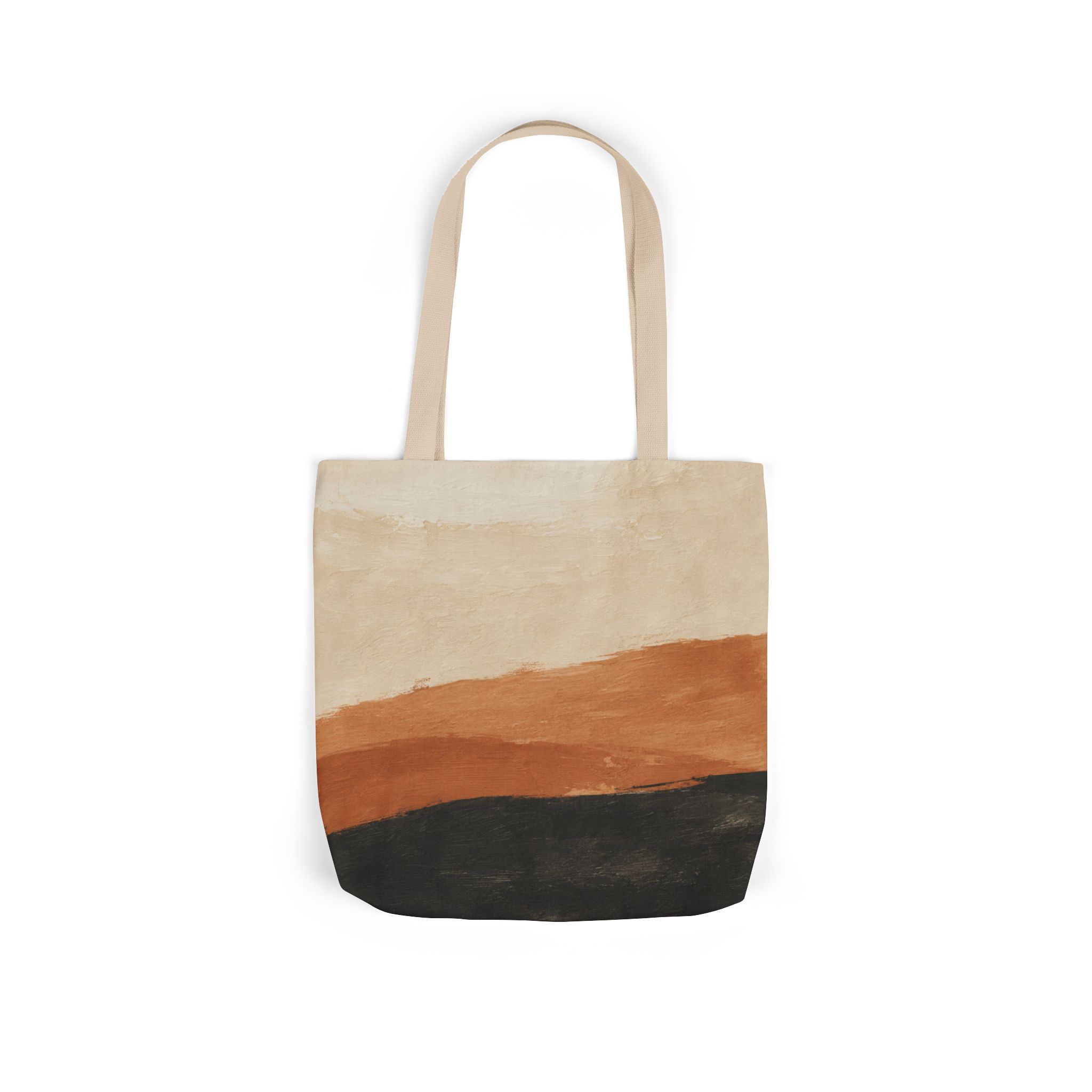 Abstract Desert Horizon Canvas Tote — Rust & Charcoal Art Print - Image 2