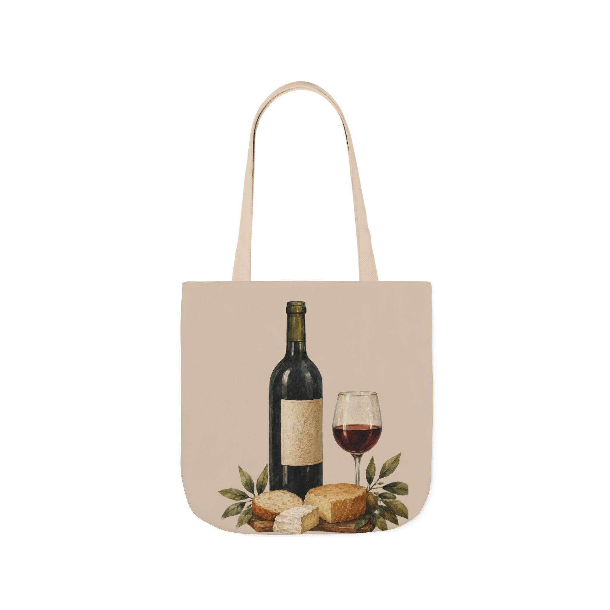 Wine Lover Canvas Tote Bag – Mediterranean Shopping Tote