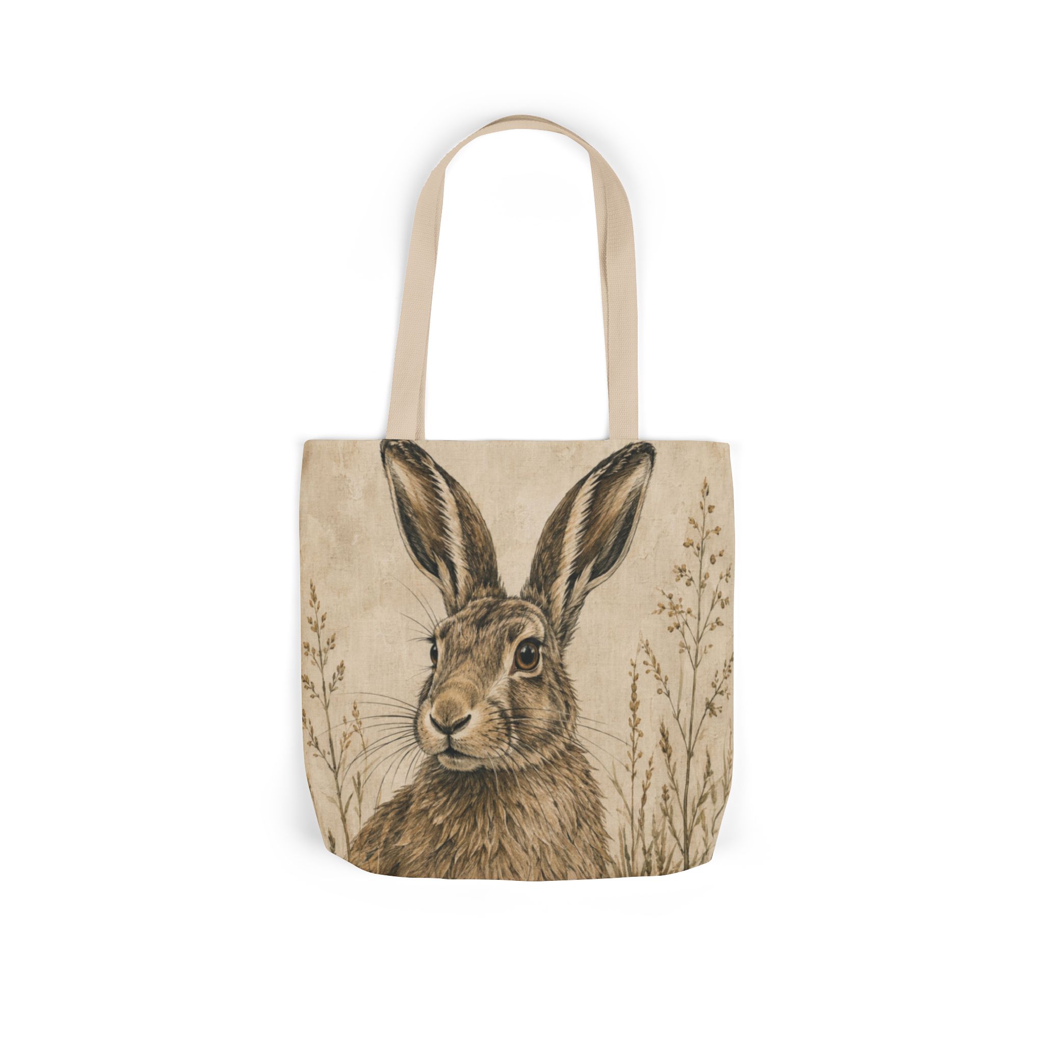 Hare Canvas Tote Bag— Woodland Animal Art Tote | Curious Creatures Collection Product Description - Image 4