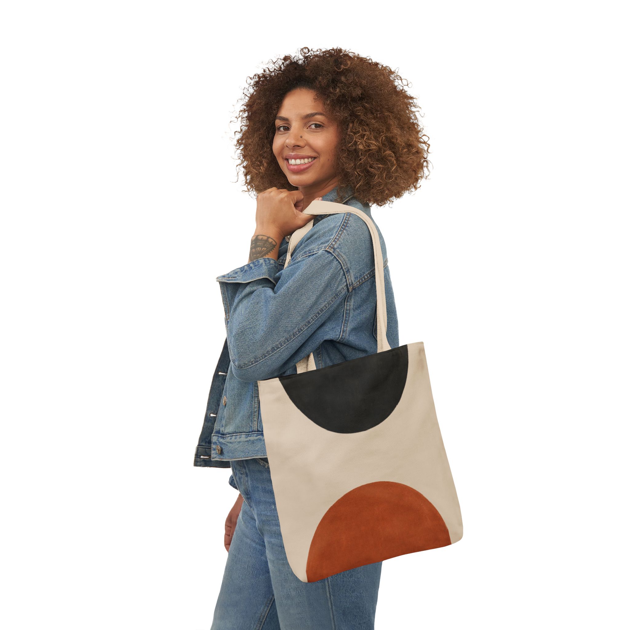 Balance Abstract Tote Bag – Scandinavian Geometric Canvas Tote - Image 5