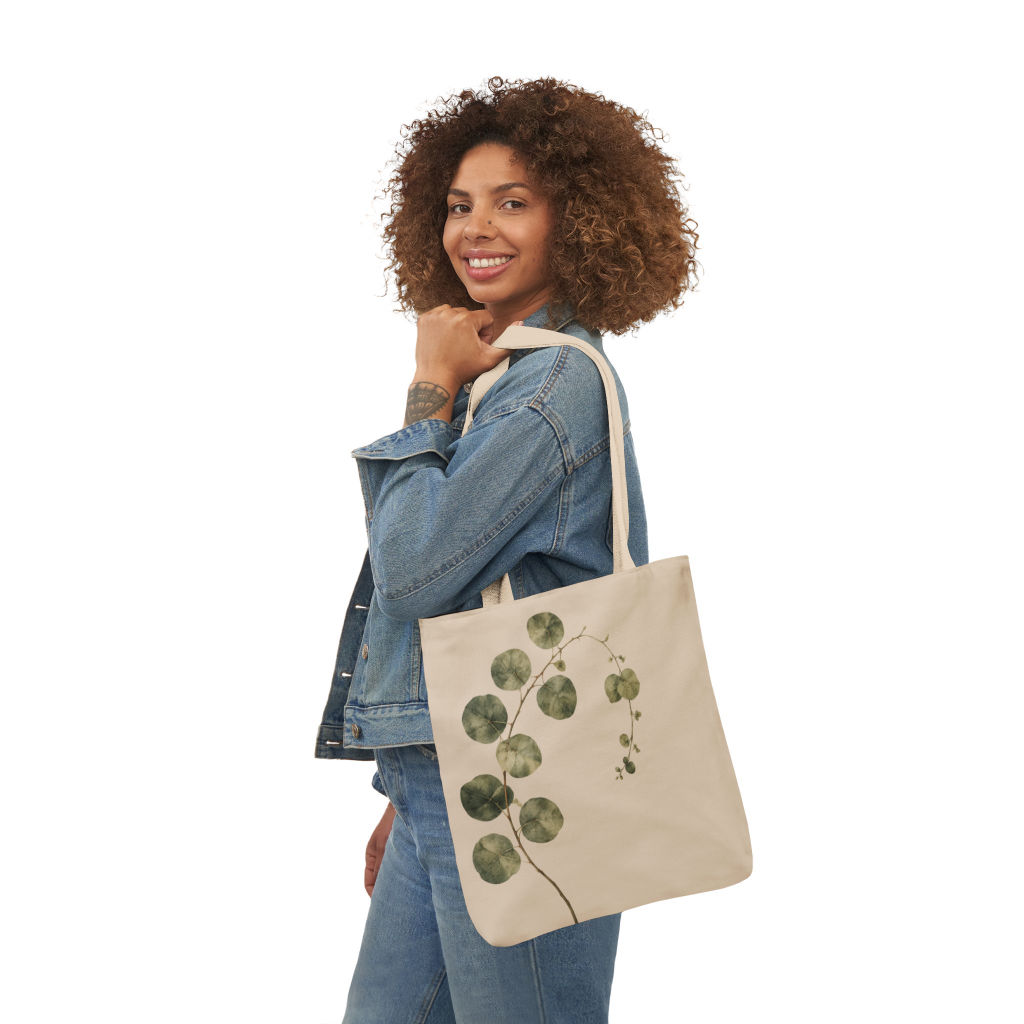 Eucalyptus Botanical Tote Bag — Minimalist Botanical Canvas Shopping Bag - Image 5