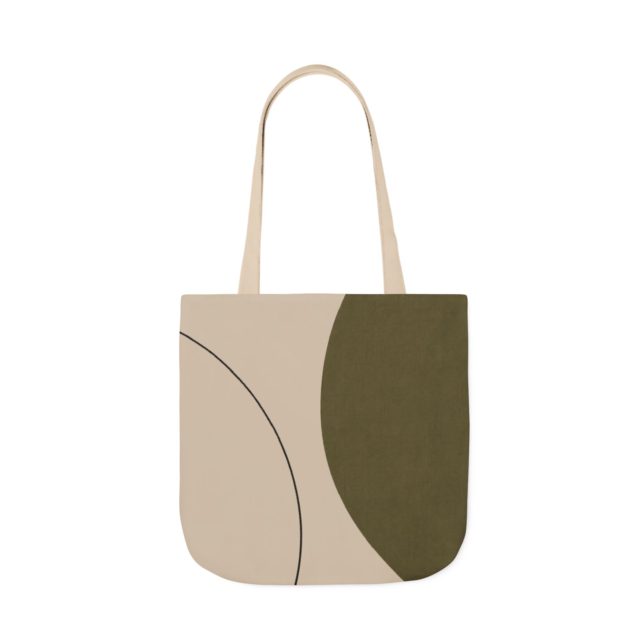 Olive Curve Scandinavian Tote Bag – Modern Geometric Canvas Shopper - Image 8