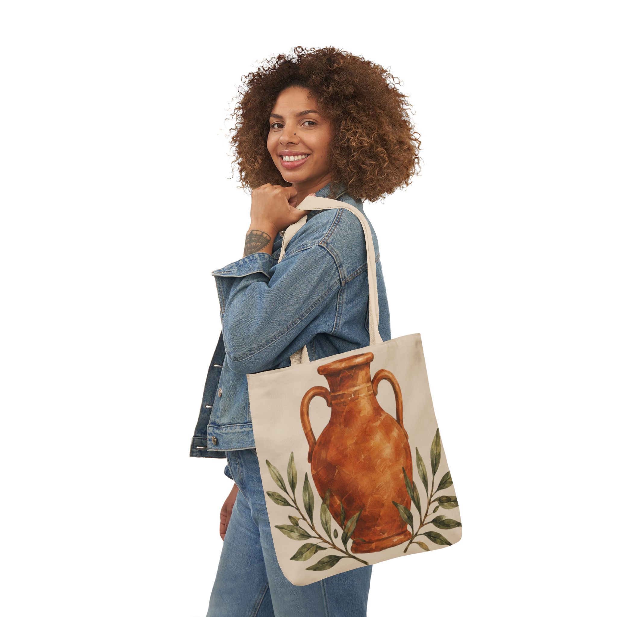 Terracotta Vase Canvas Tote Bag – Mediterranean Art Shopping Bag - Image 11