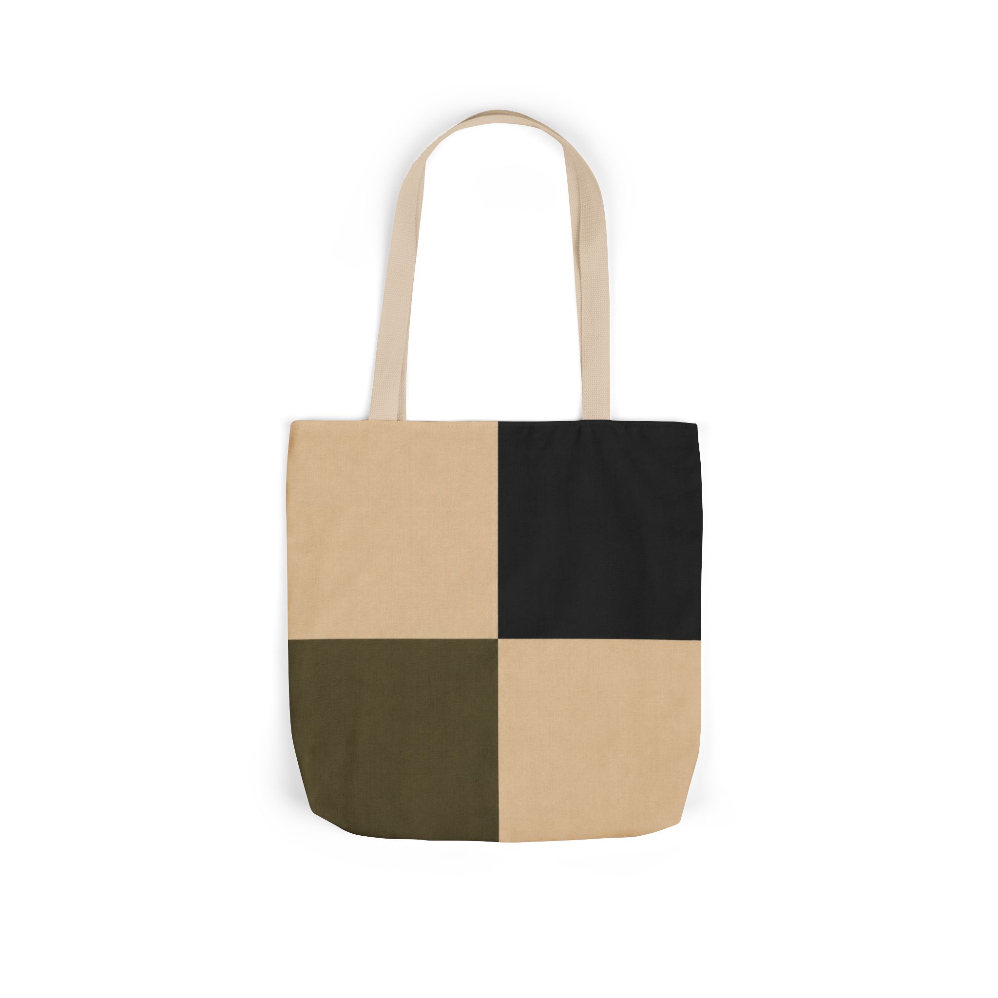 Geometric Grid Canvas Tote Bag - Image 2