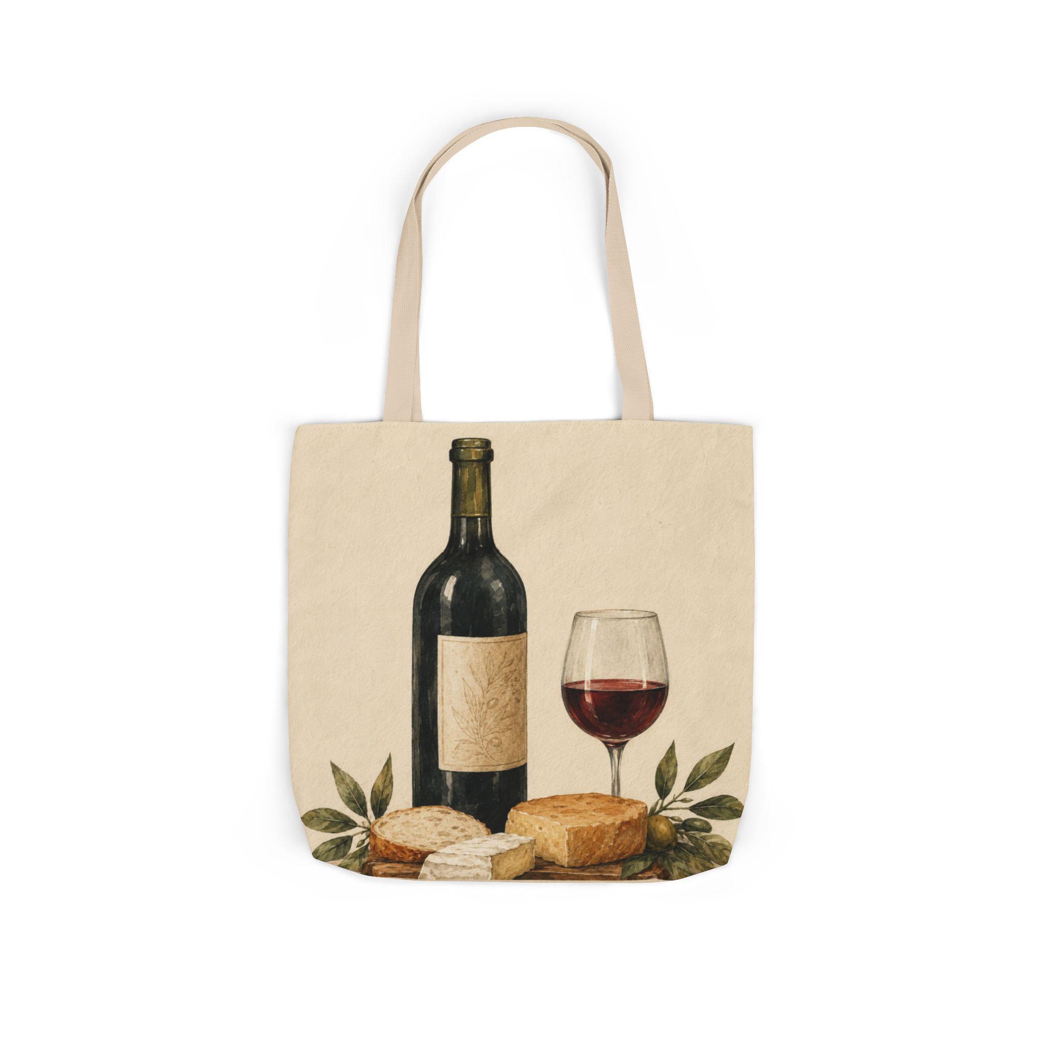 Wine & Bread Canvas Tote Bag - Image 4