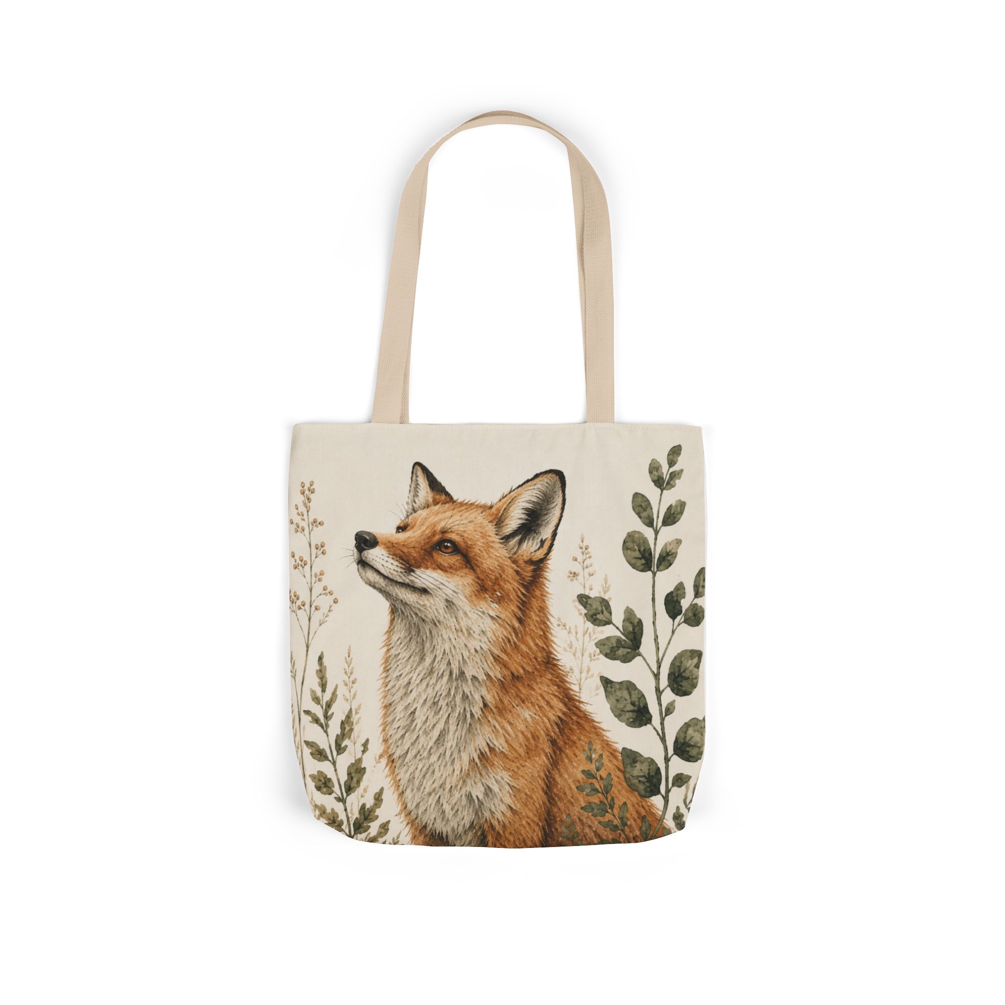 Red Fox Canvas Tote Bag - Woodland Wildlife Art Tote - Image 2
