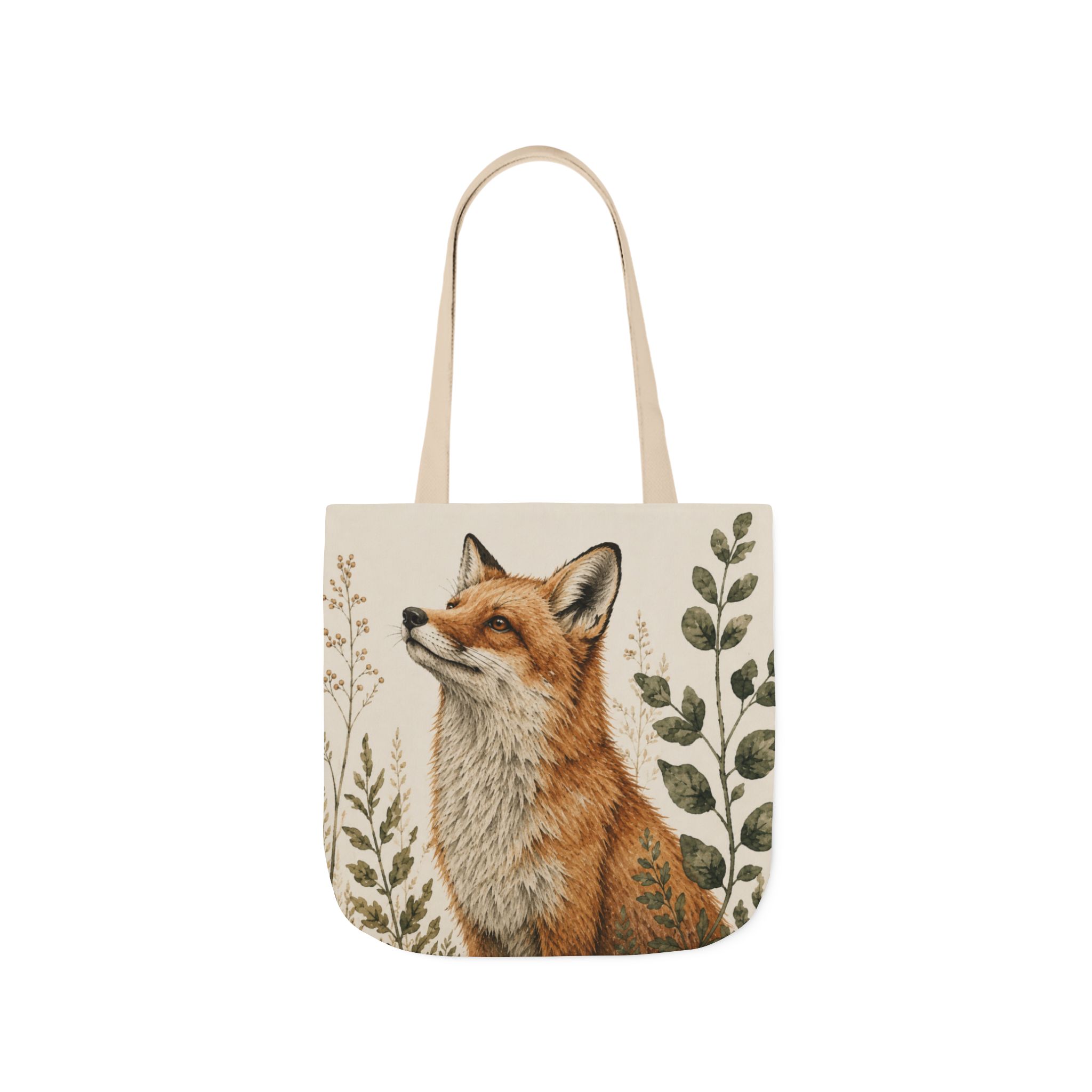Red Fox Canvas Tote Bag - Woodland Wildlife Art Tote - Image 3
