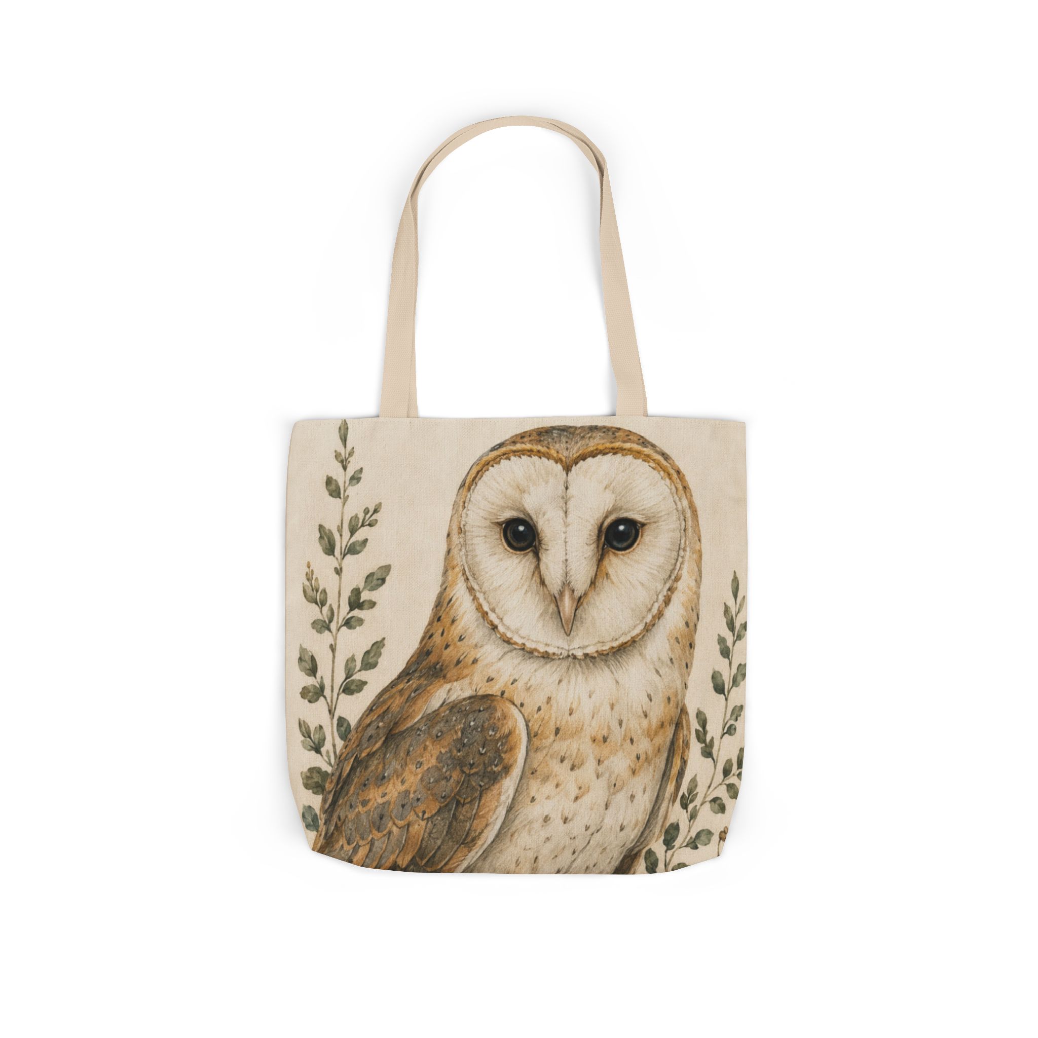 Barn Owl Canvas Tote Bag— Woodland Animal Art Tote - Image 9