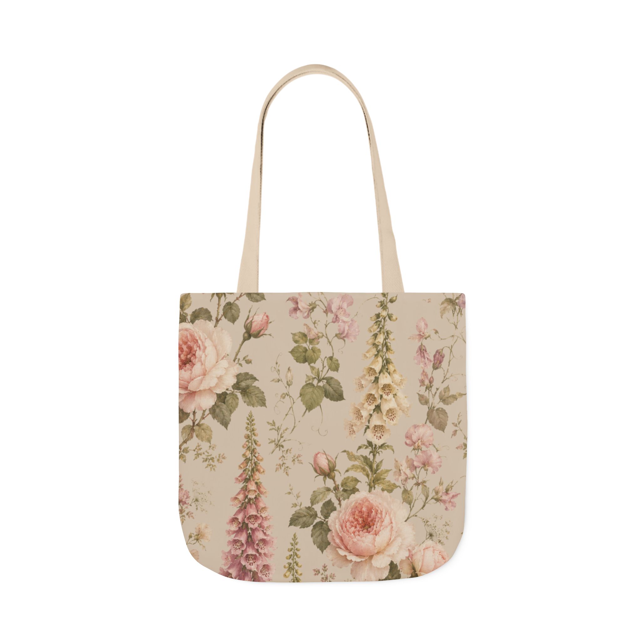 English Garden Romance Floral Tote Bag – Vintage Botanical Canvas Tote - Image 8
