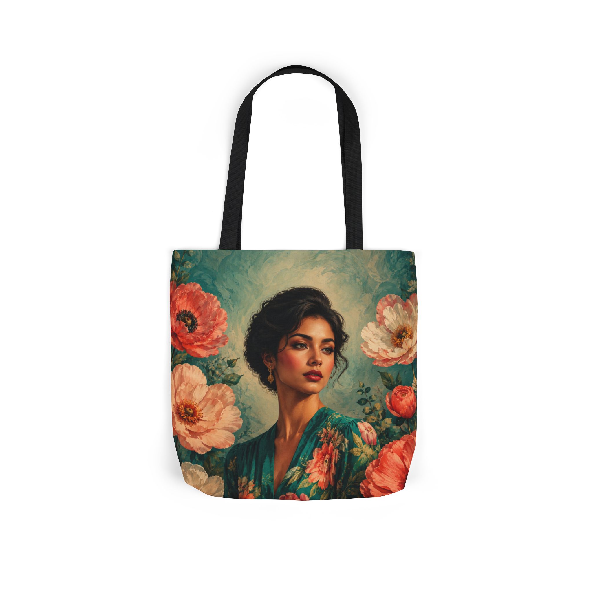 Coral Bloom Canvas Tote Bag – Floral Reusable Grocery Bag - Image 18