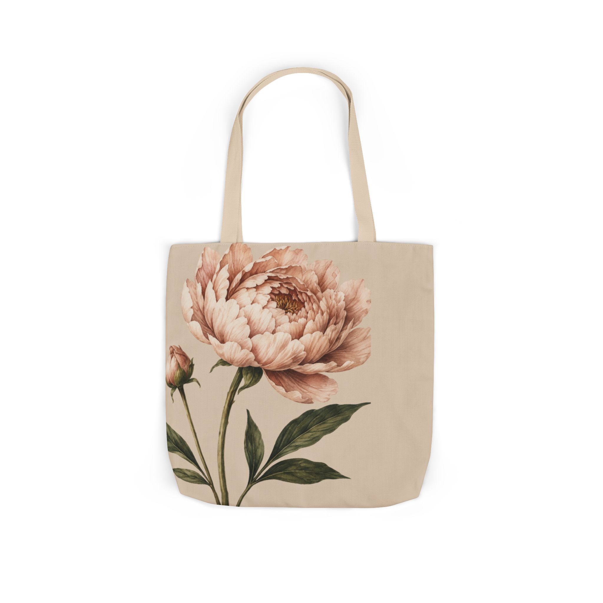 Peony Blush Floral Tote Bag— Elegant Botanical Canvas Tote - Image 7