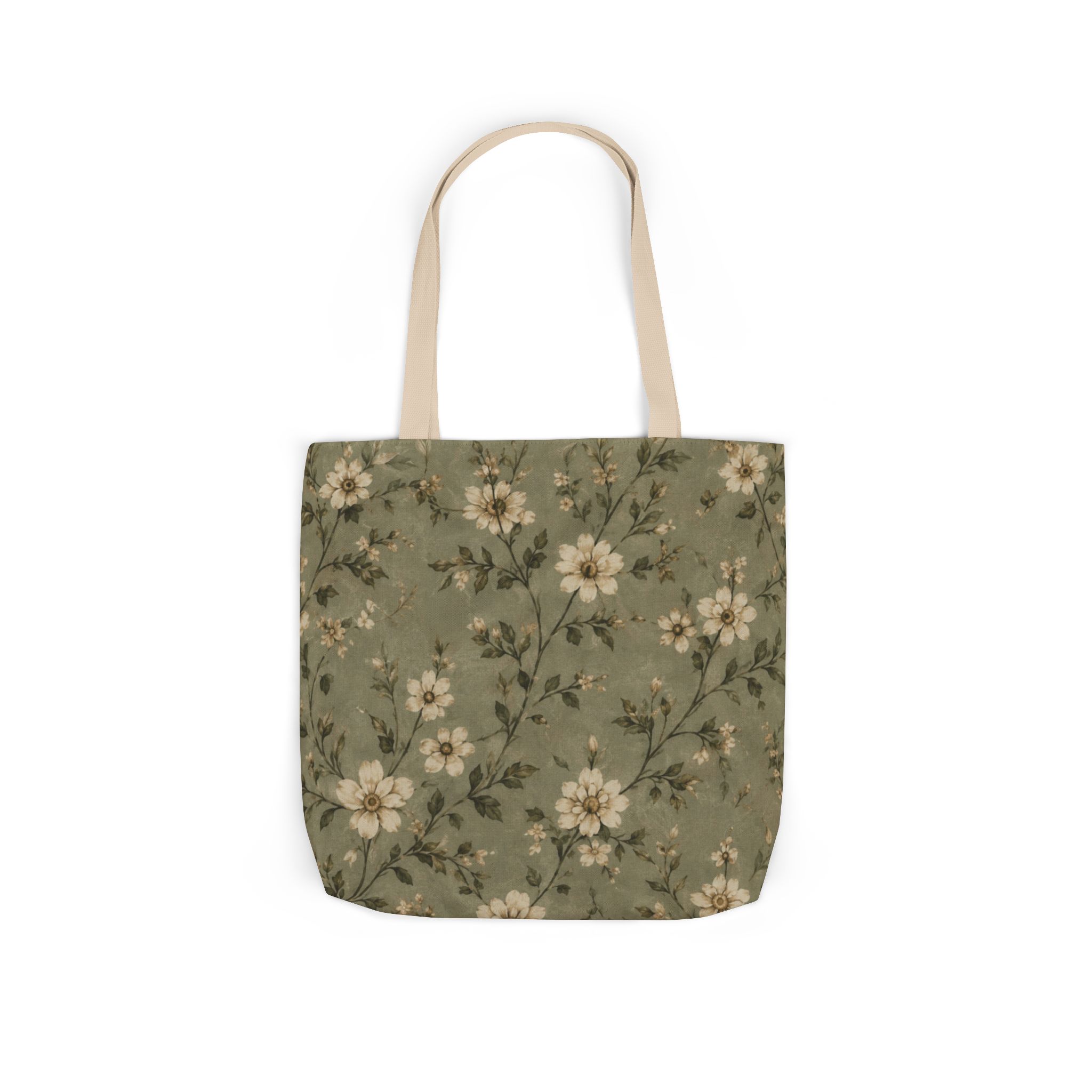 Sage Blossom Floral Tote Bag – Sage Green Botanical Canvas Shopping Bag - Image 16