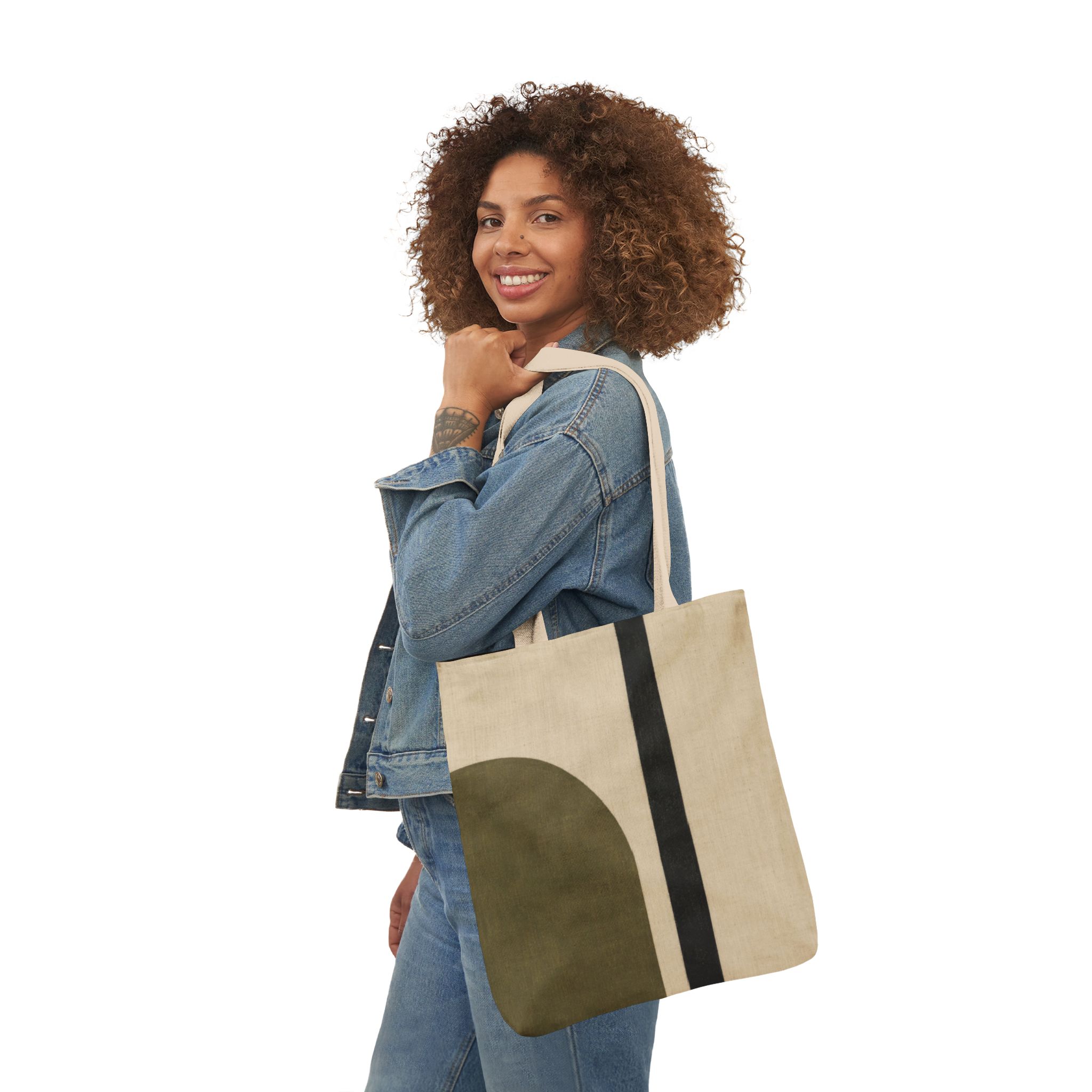 Terra Stripe Minimalist Tote Bag - Modern Geometric Scandinavian Design - Image 11