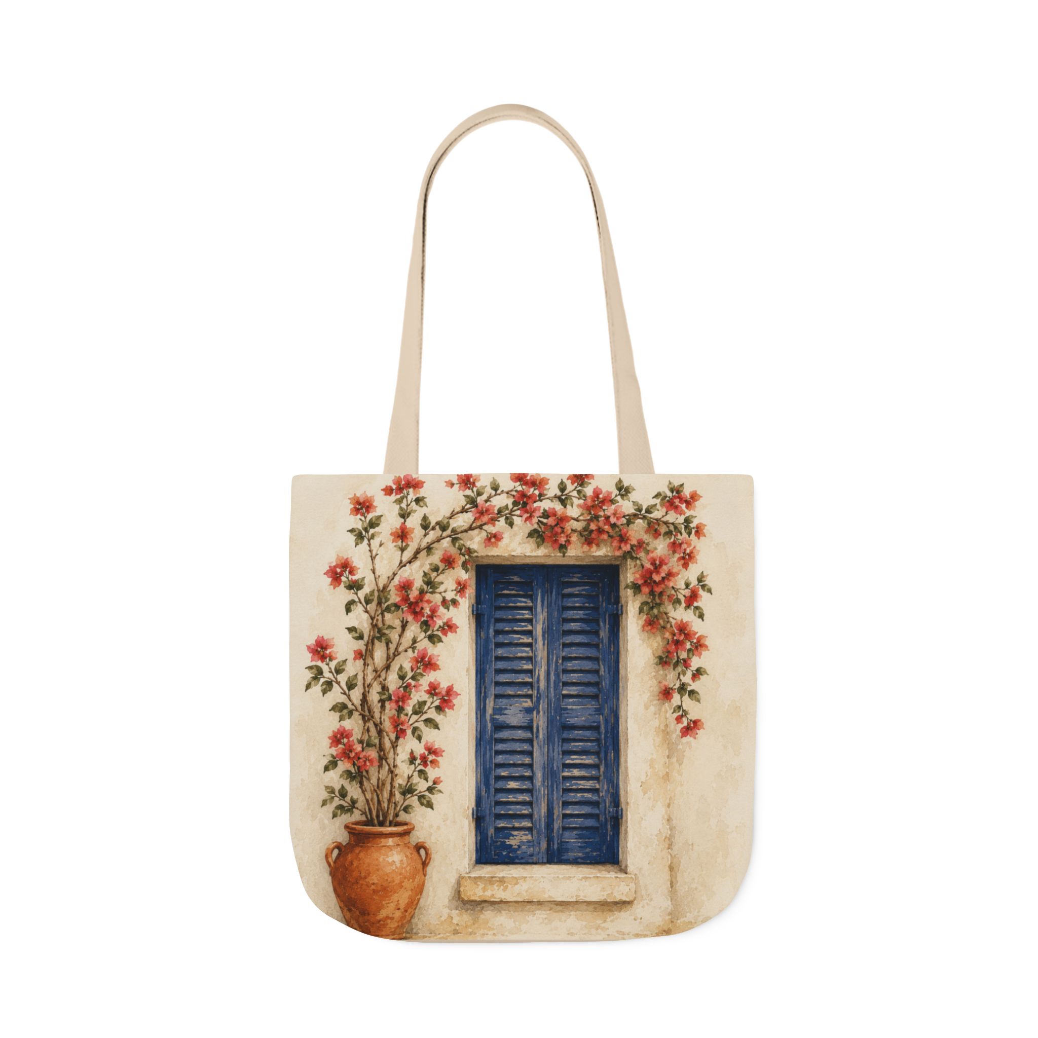 Mediterranean Window Canvas Tote – Coastal Reusable Beach & Grocery Bag - Image 6