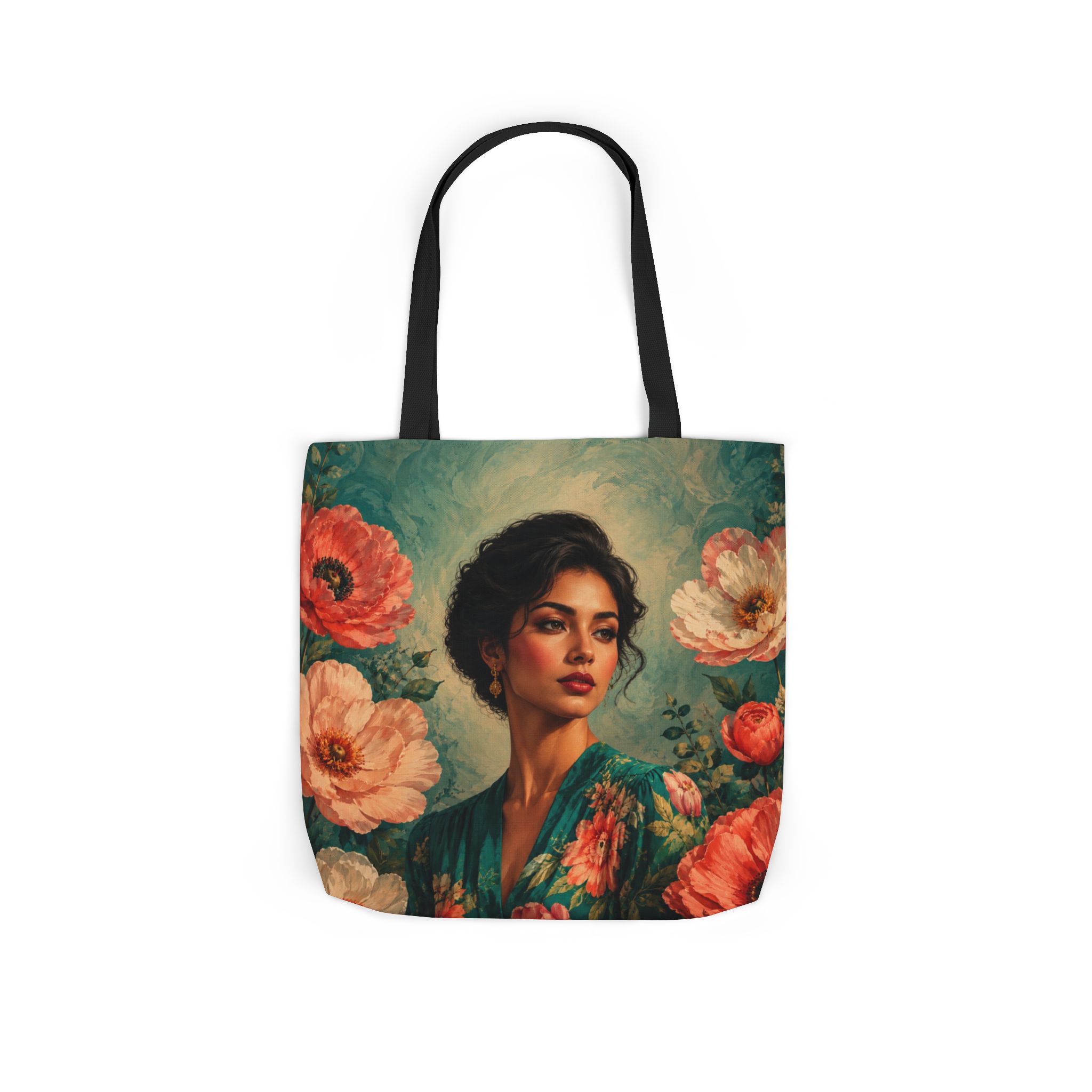 Coral Bloom Canvas Tote Bag – Floral Reusable Grocery Bag - Image 24