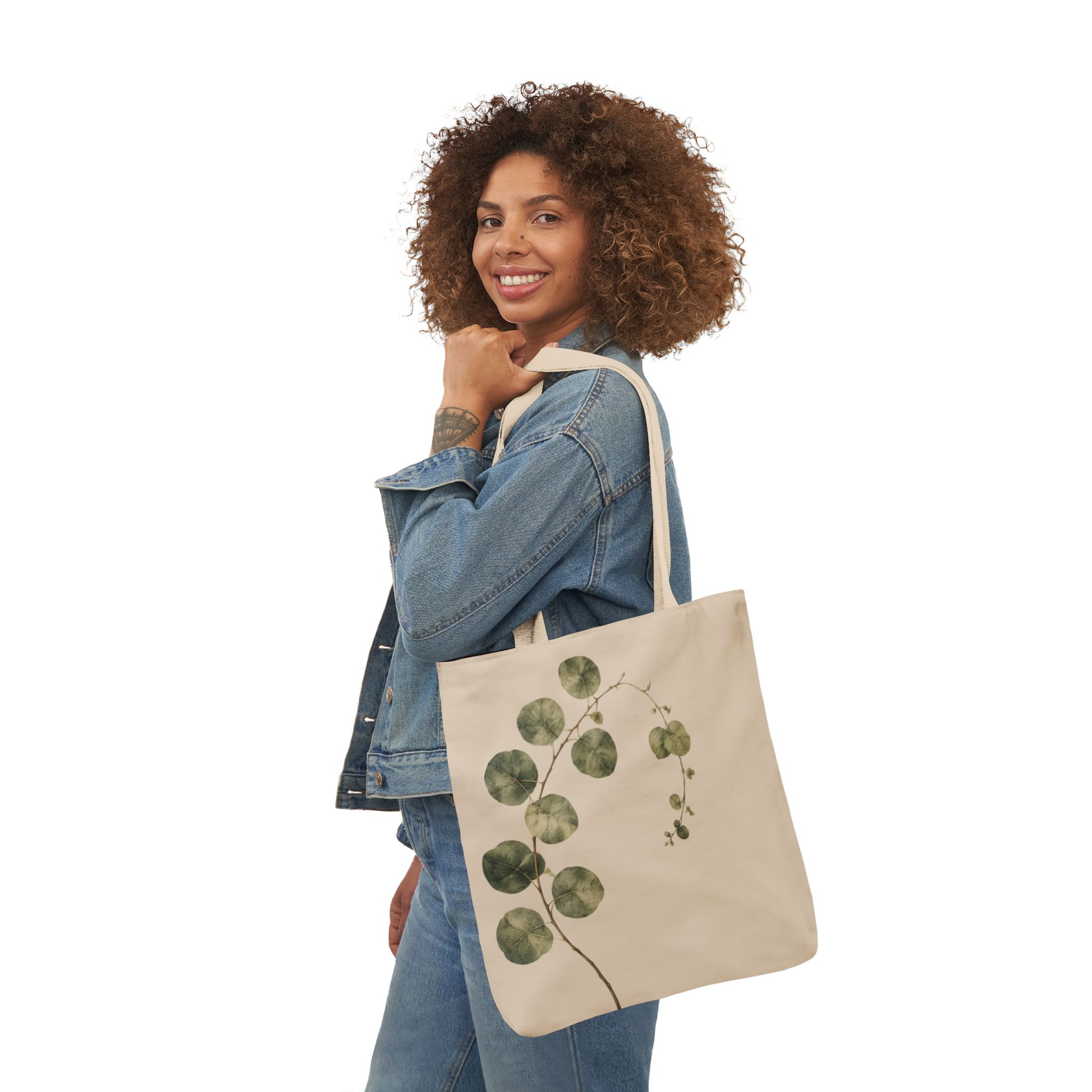 Eucalyptus Botanical Tote Bag — Minimalist Botanical Canvas Shopping Bag - Image 11