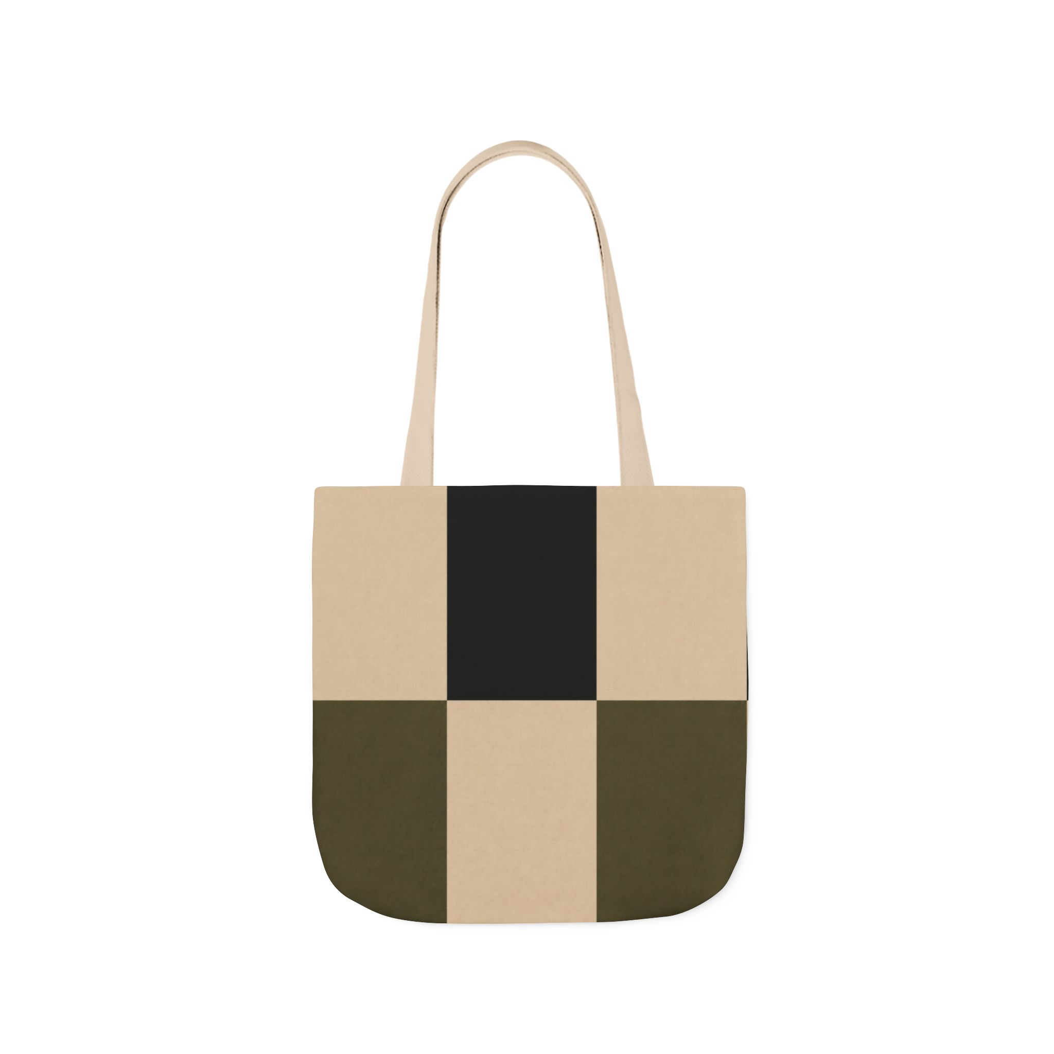 Geometric Grid Abstract Canvas Tote Bag – Scandinavian Minimalist Tote
