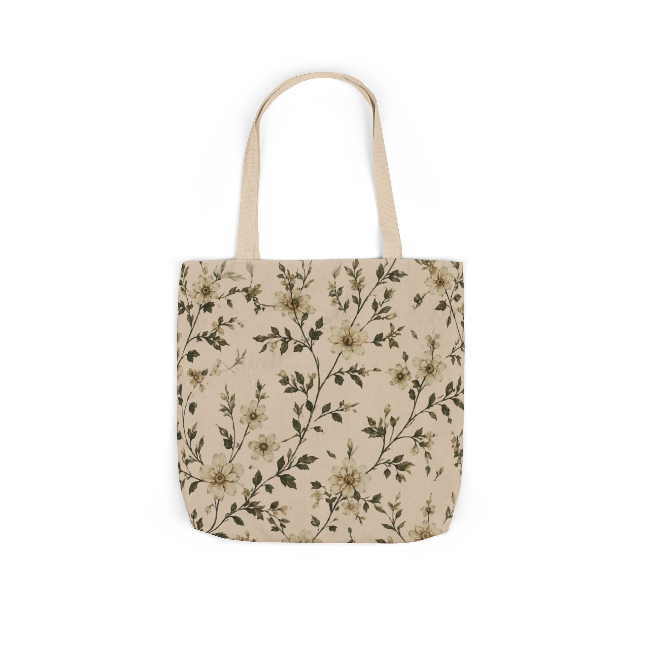 Sage Blossom Floral Tote Bag – Sage Green Botanical Canvas Shopping Bag - Image 9