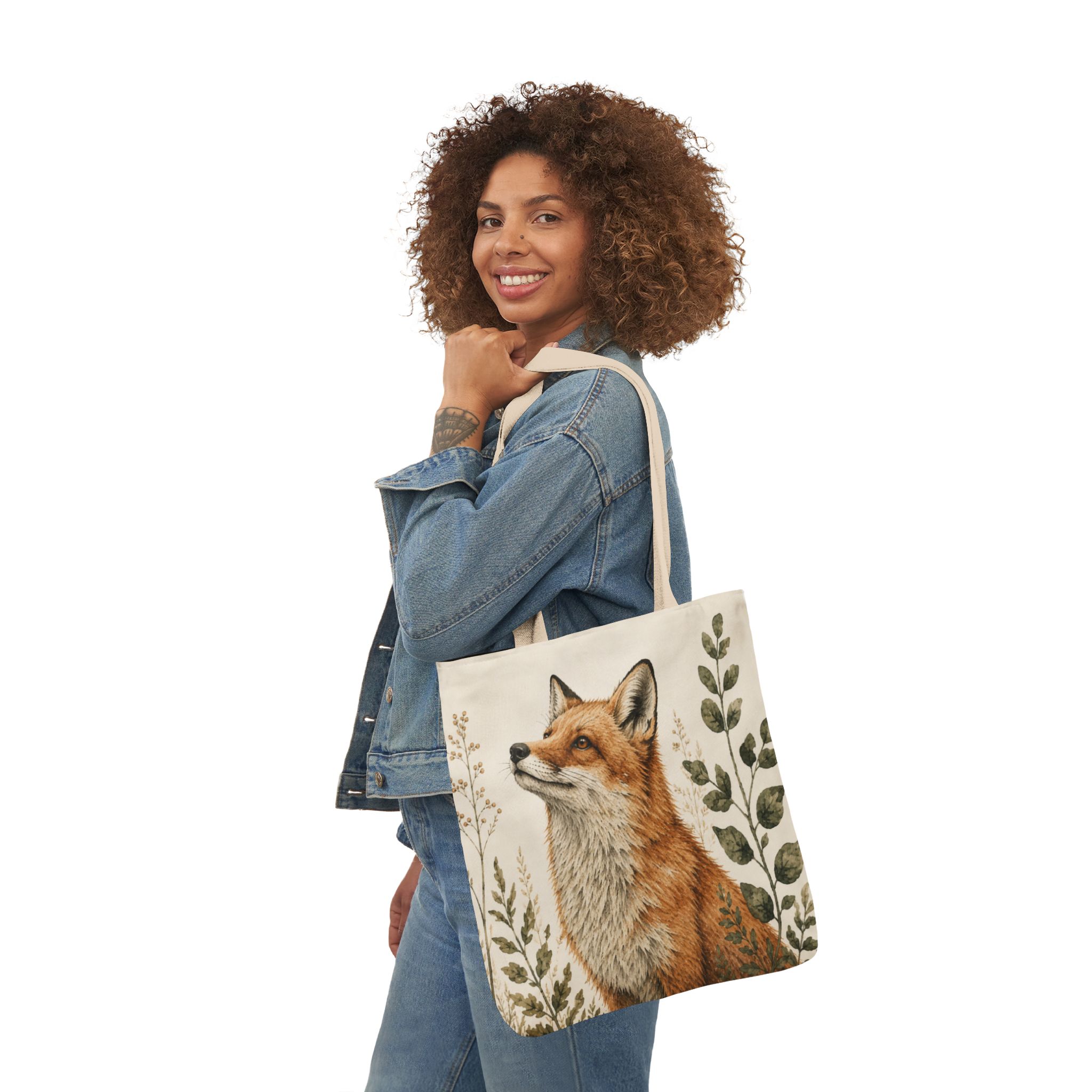 Red Fox Canvas Tote Bag - Woodland Wildlife Art Tote - Image 11