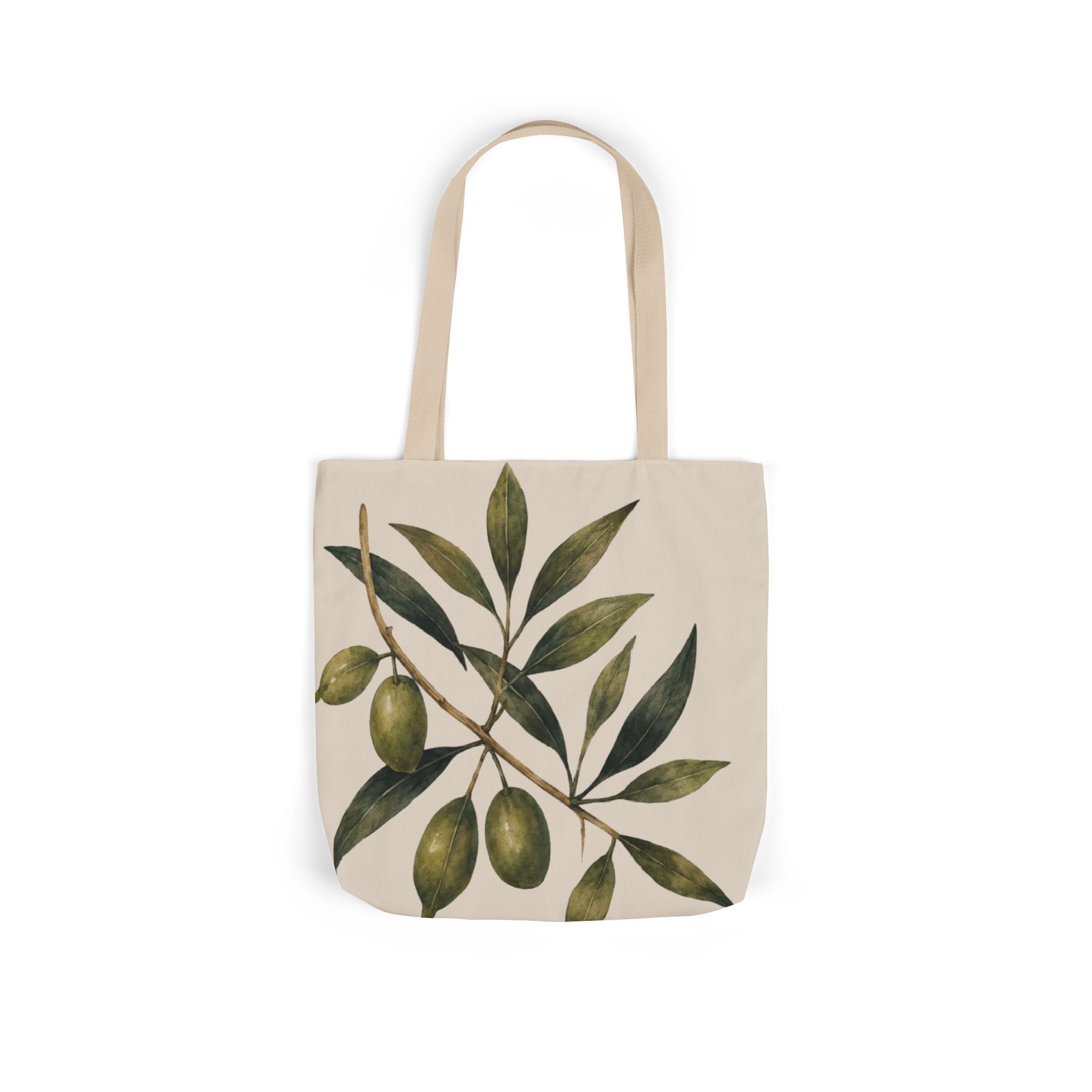 Olive Branch Canvas Tote – Botanical Reusable Beach & Grocery Bag - Image 2
