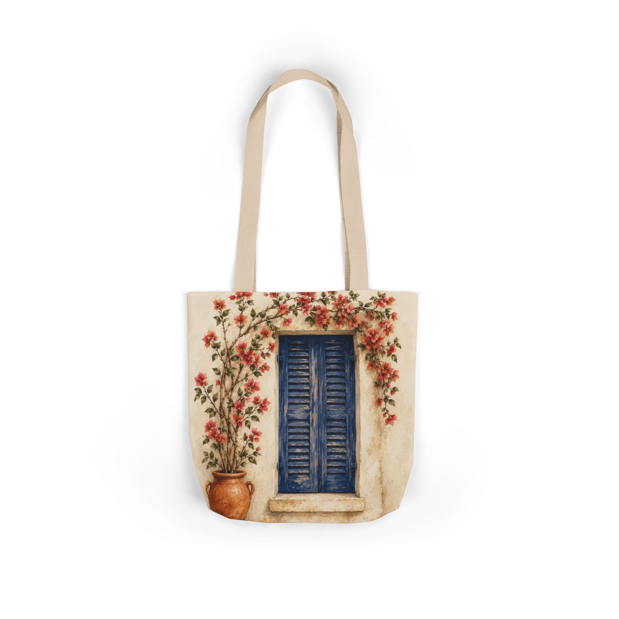Mediterranean Window Canvas Tote – Coastal Reusable Beach & Grocery Bag - Image 21