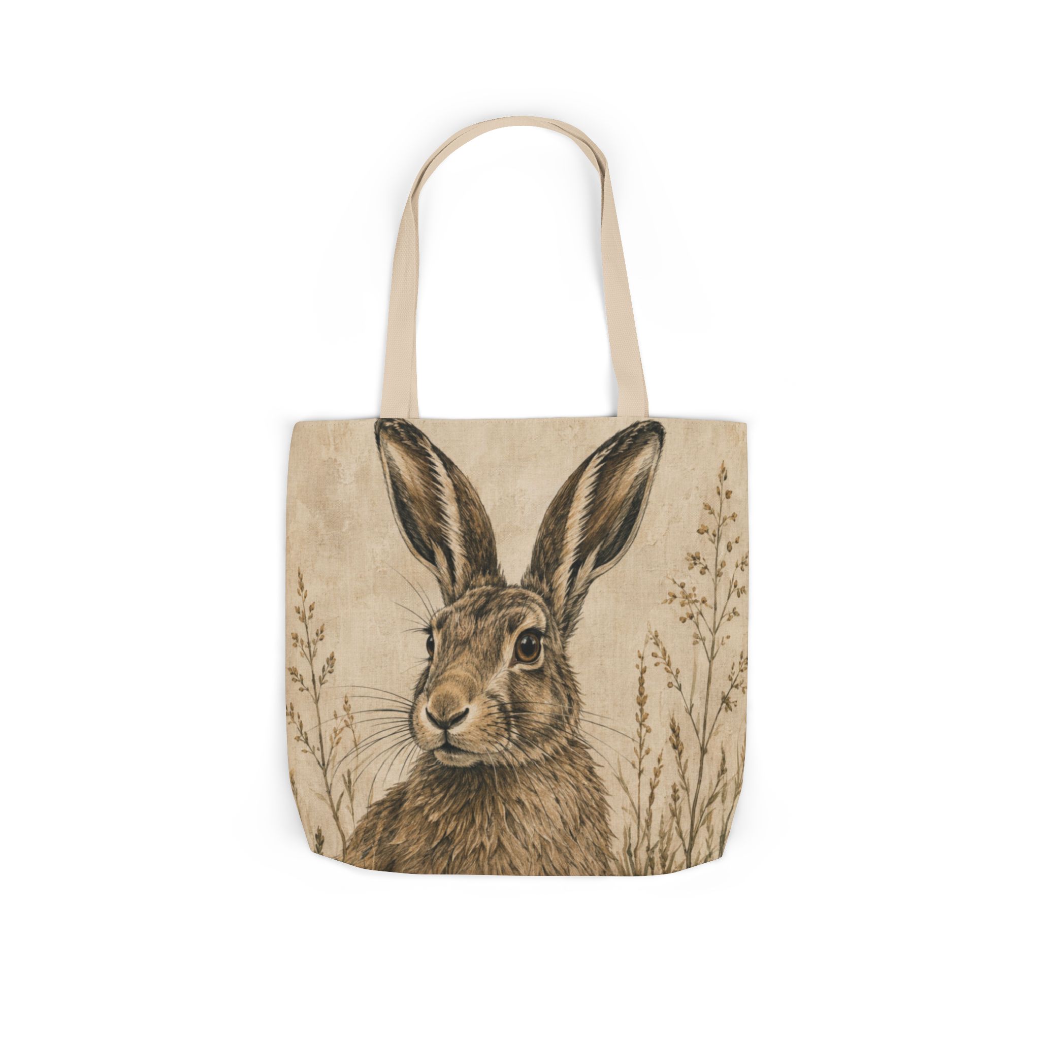 Hare Canvas Tote Bag— Woodland Animal Art Tote | Curious Creatures Collection Product Description - Image 7