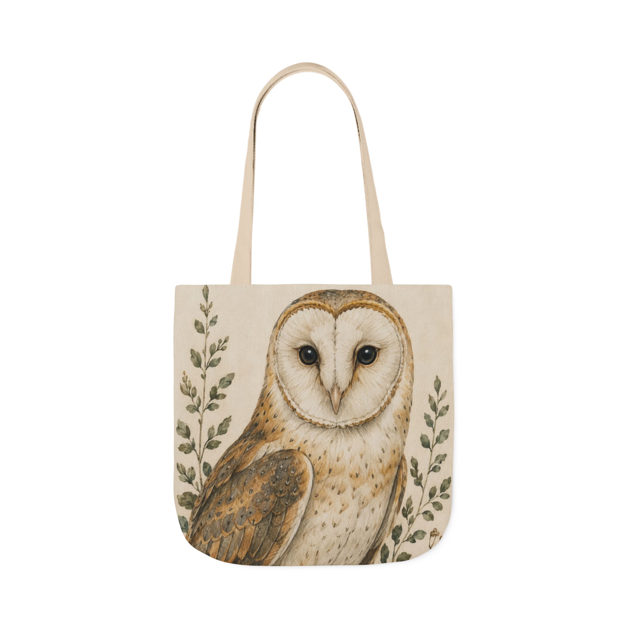 Barn Owl Canvas Tote Bag— Woodland Animal Art Tote - Image 6