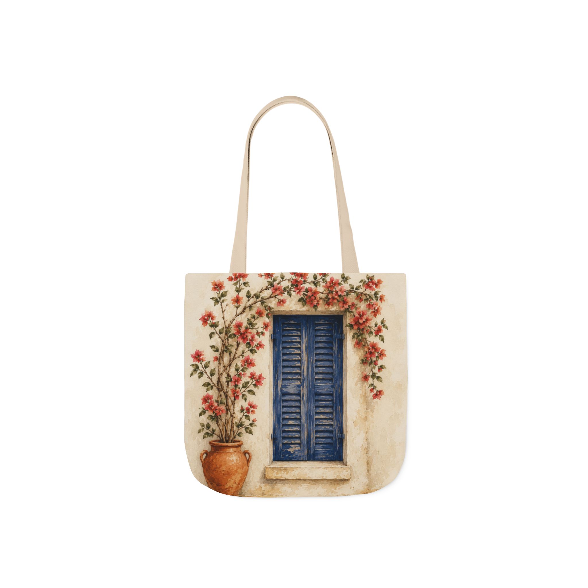 Mediterranean Window Canvas Tote – Coastal Reusable Beach & Grocery Bag - Image 20