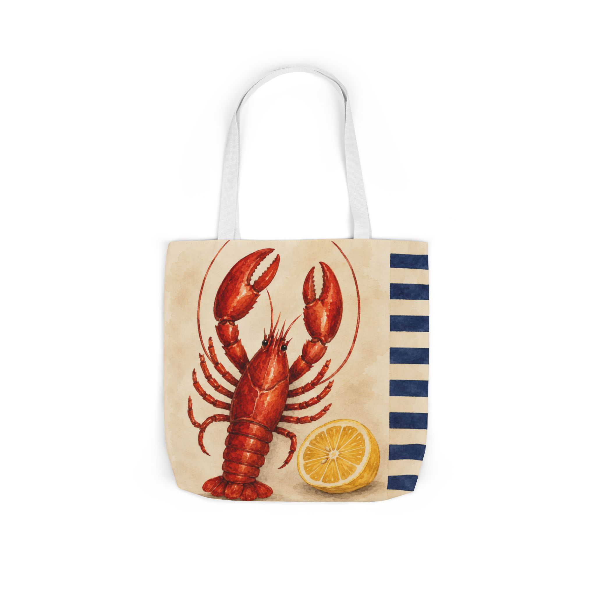 Lobster & Lemon Striped Canvas Tote – Coastal Nautical Reusable Beach & Grocery Bag - Image 43