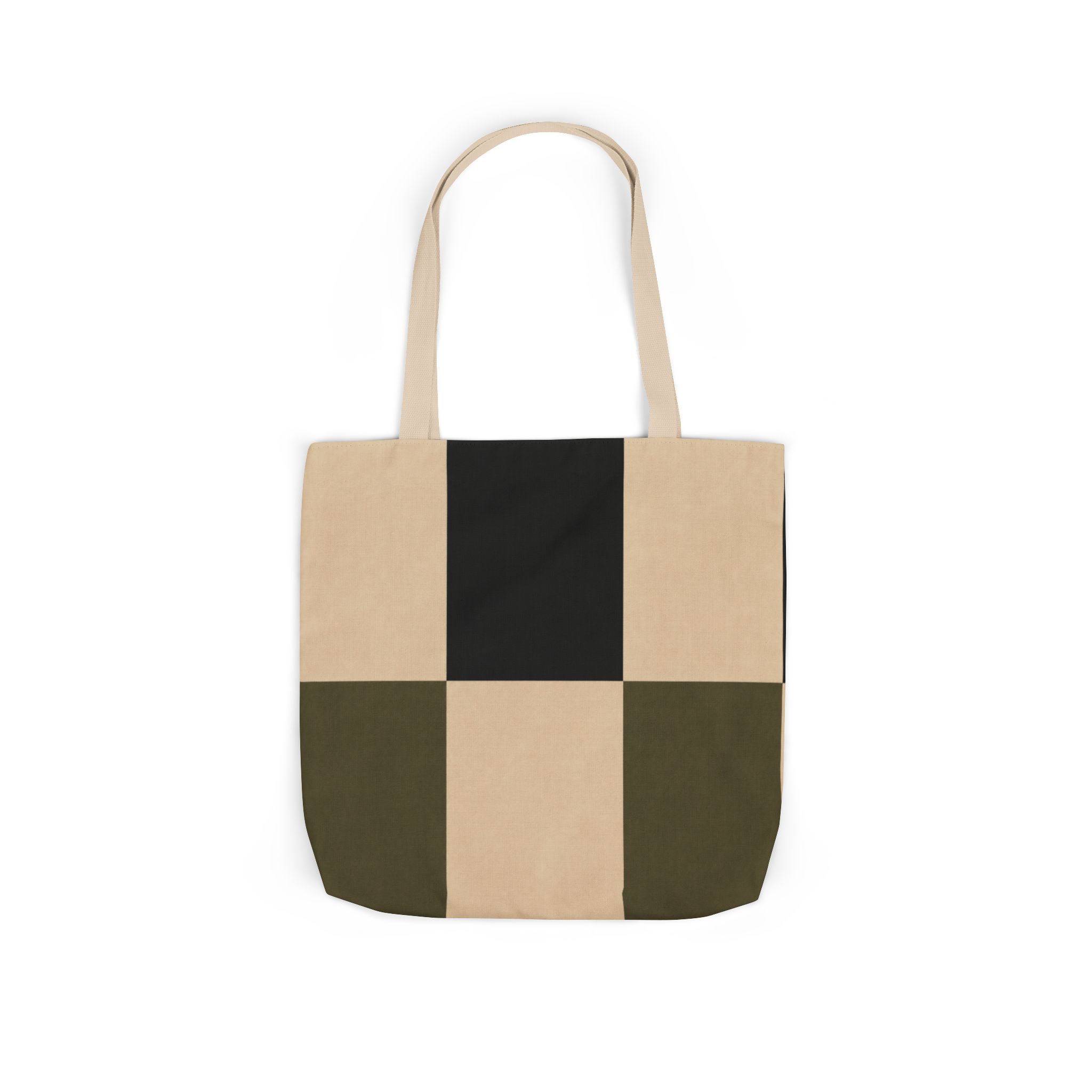 Geometric Grid Abstract Canvas Tote Bag – Scandinavian Minimalist Tote - Image 7