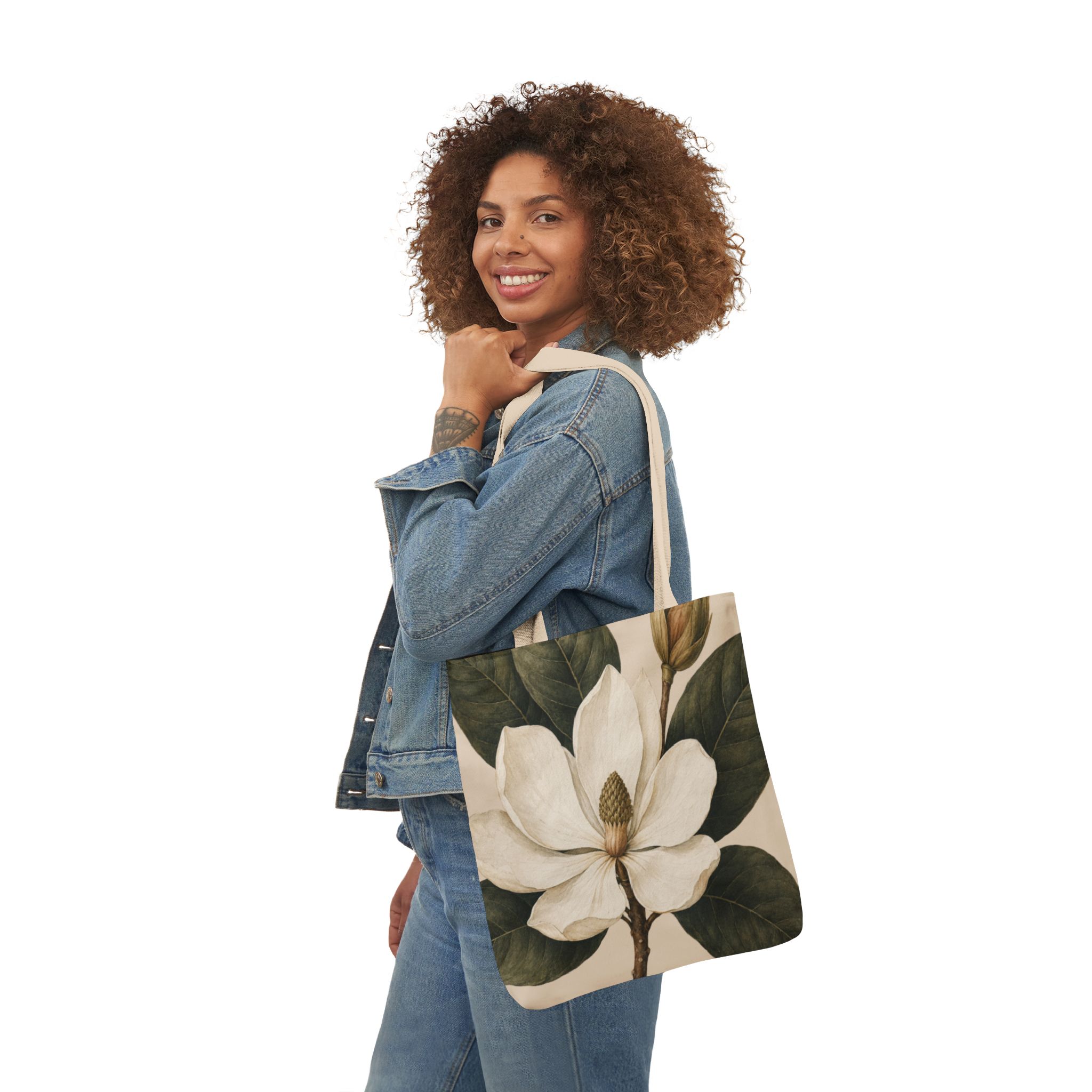 Magnolia Study Botanical Tote Bag — Elegant Magnolia Floral Canvas Tote - Image 5