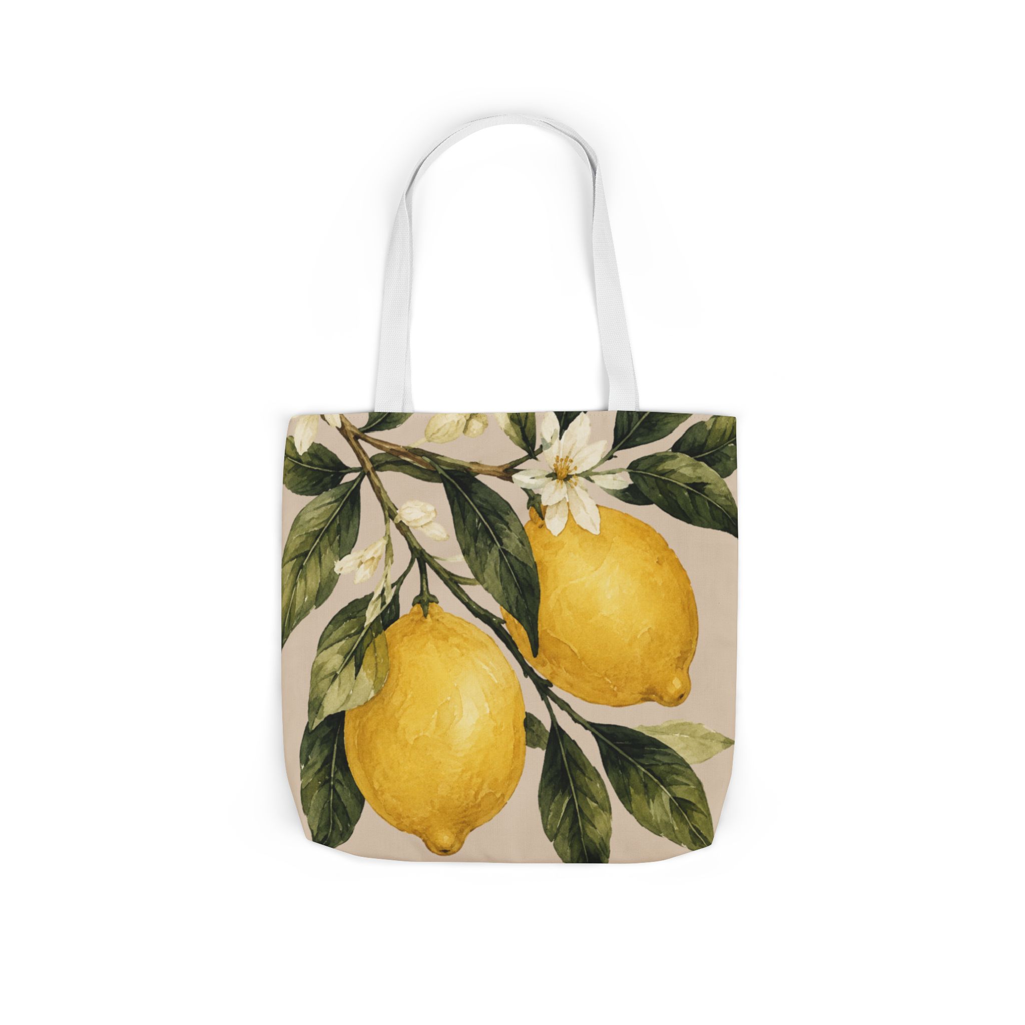 Lemon Canvas Tote Bag – Mediterranean Botanical Shopping Bag - Image 25