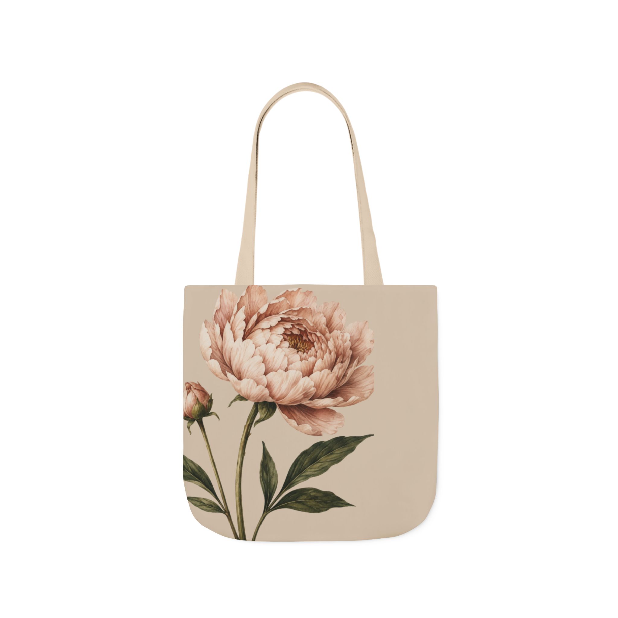 Peony Blush Floral Tote Bag— Elegant Botanical Canvas Tote - Image 3