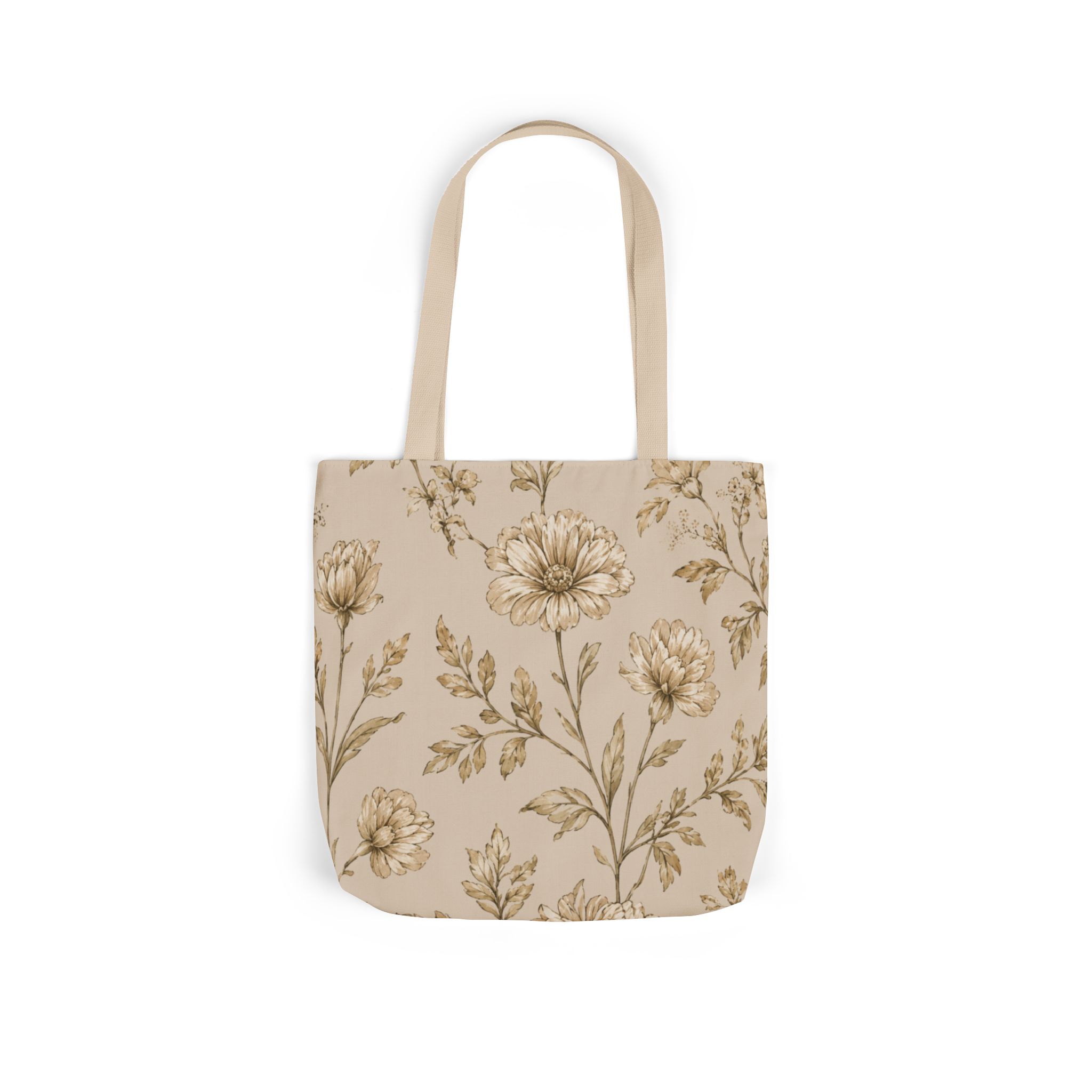 Botanical Toile Floral Tote Bag — Vintage Botanical Canvas Tote - Image 4