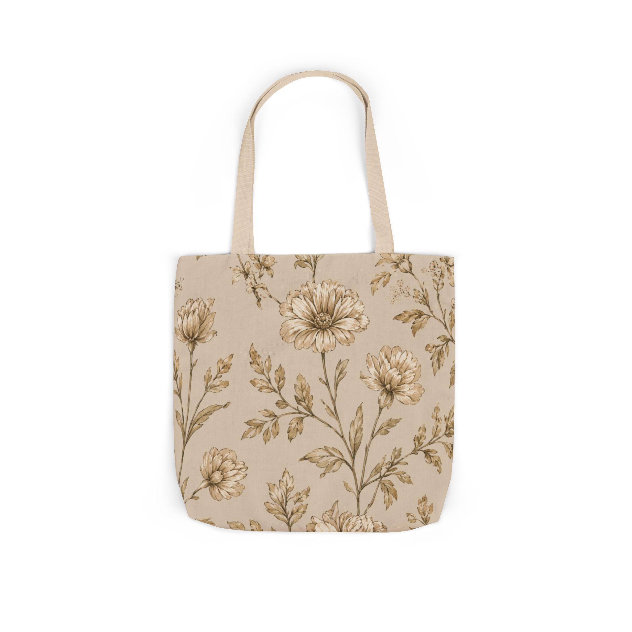 Botanical Toile Floral Tote Bag — Vintage Botanical Canvas Tote - Image 7